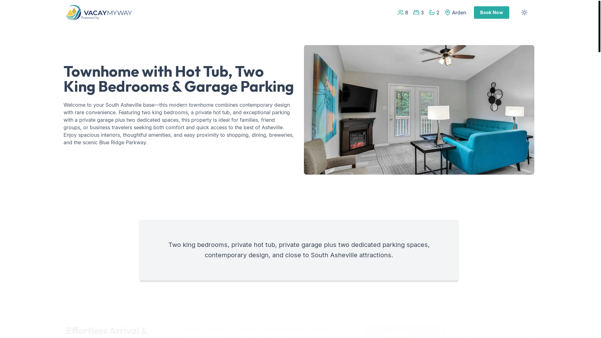 website screenshot of https://relaxarden.vacations/
