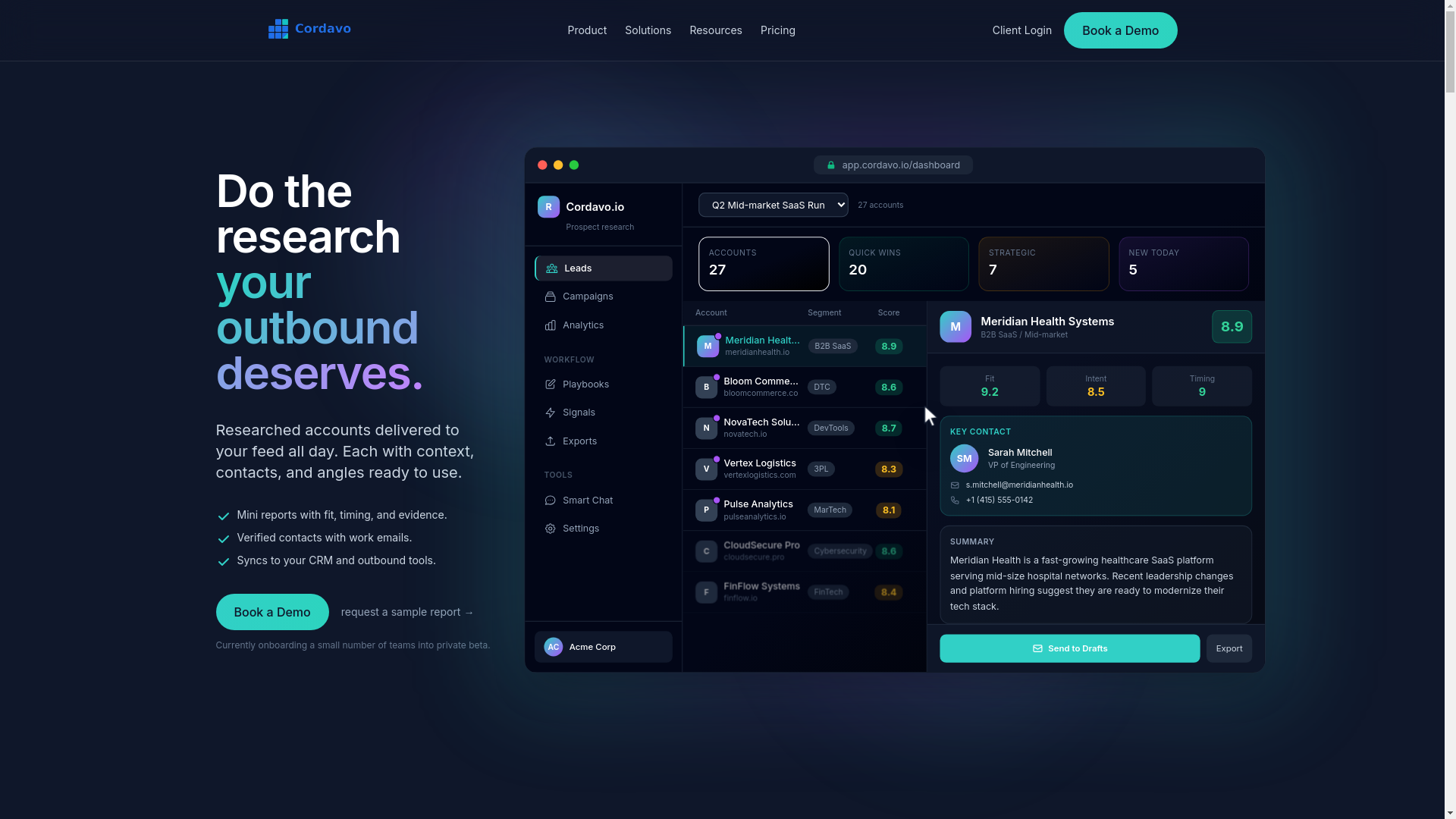 website screenshot of https://cordavo.io/