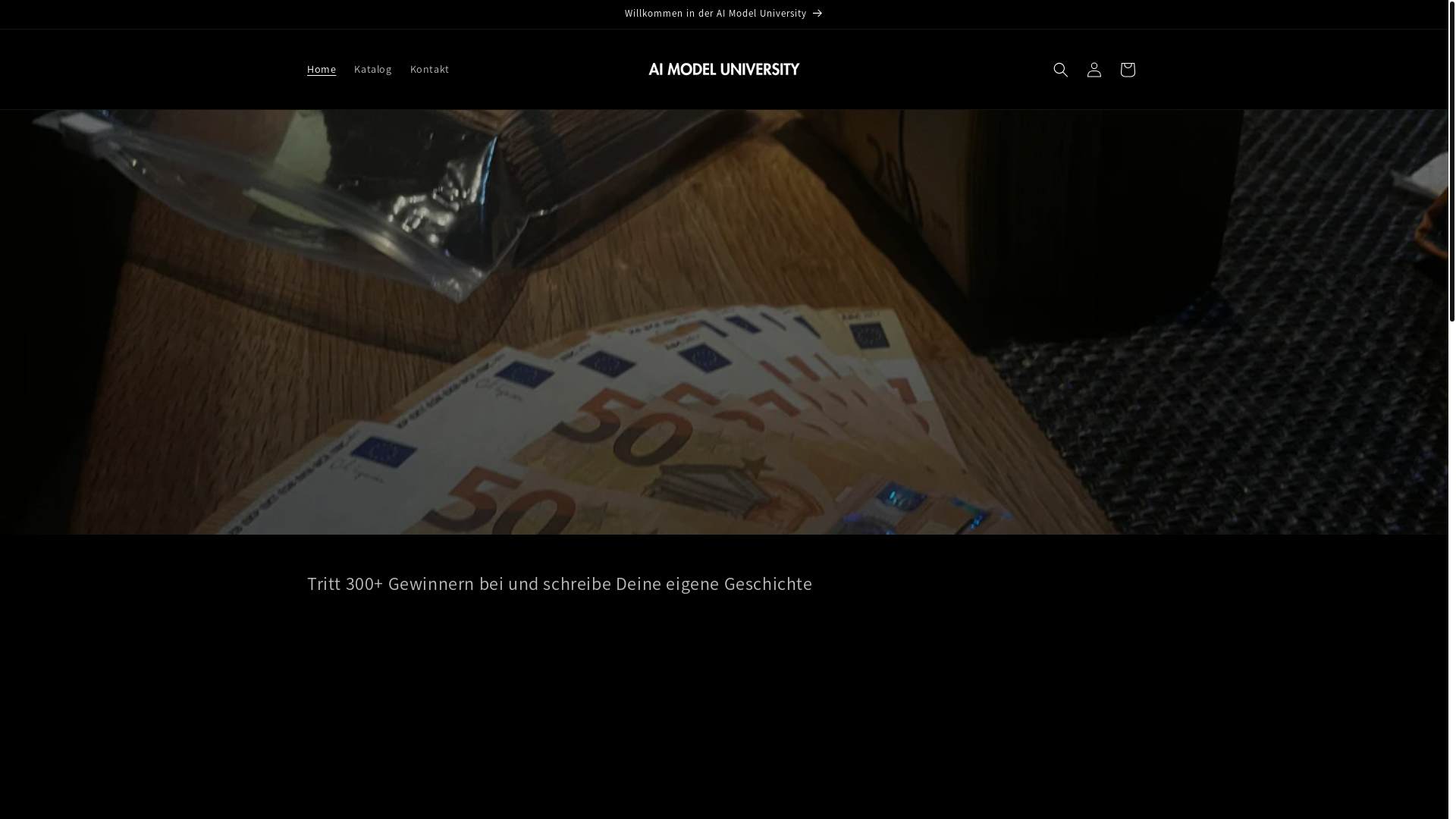 website screenshot of https://aimodeluniversity.store/