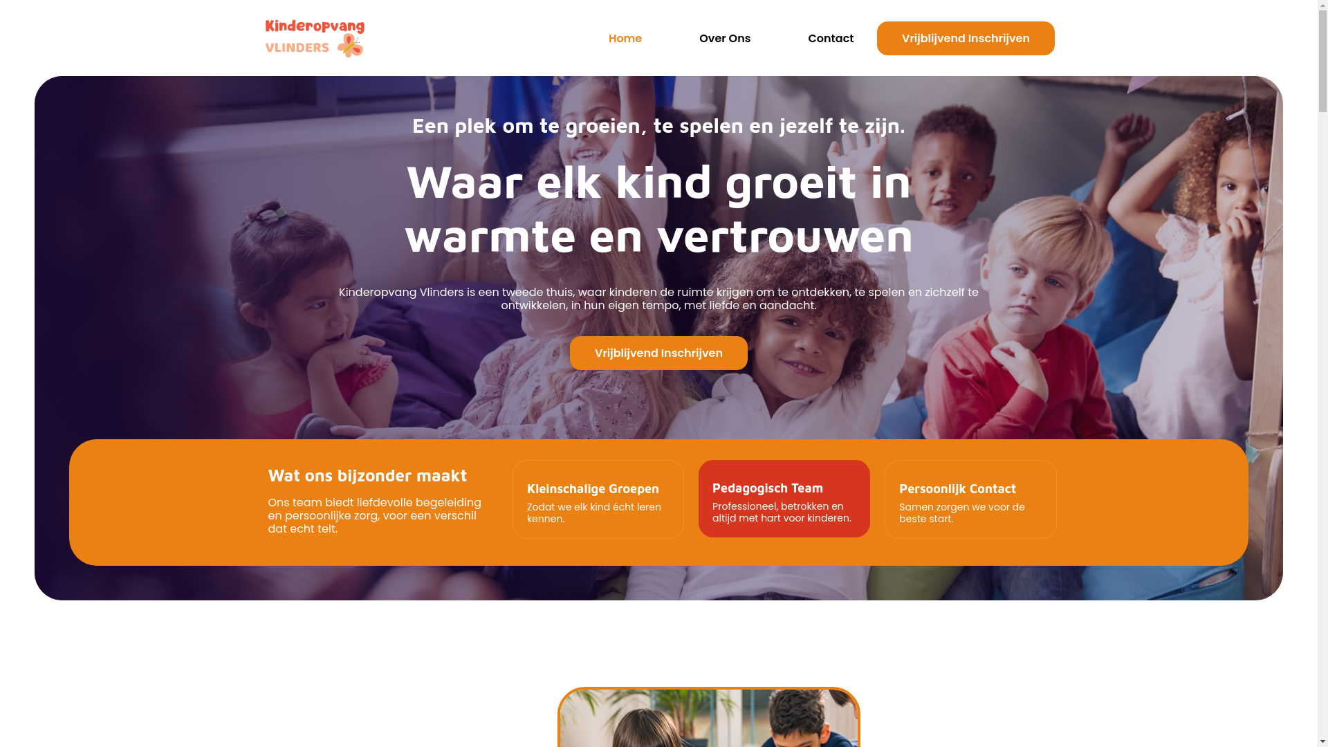 website screenshot of https://kinderopvangvlinders.pages.dev/