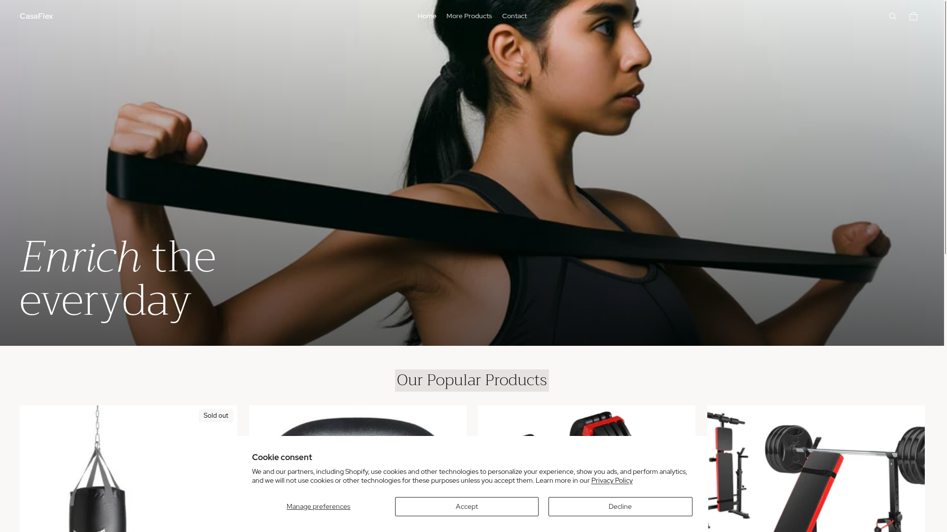 website screenshot of https://casaflexus.com/