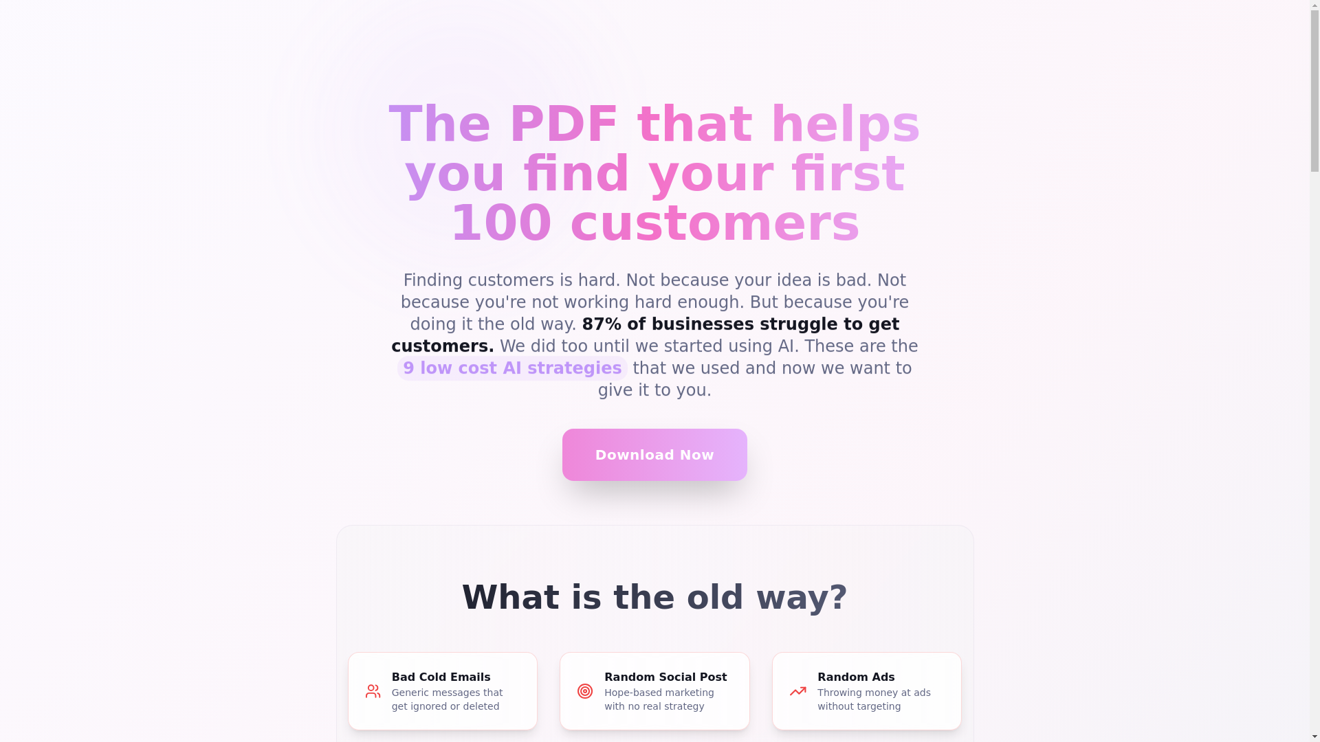 website screenshot of https://findingcustomersishard.com/