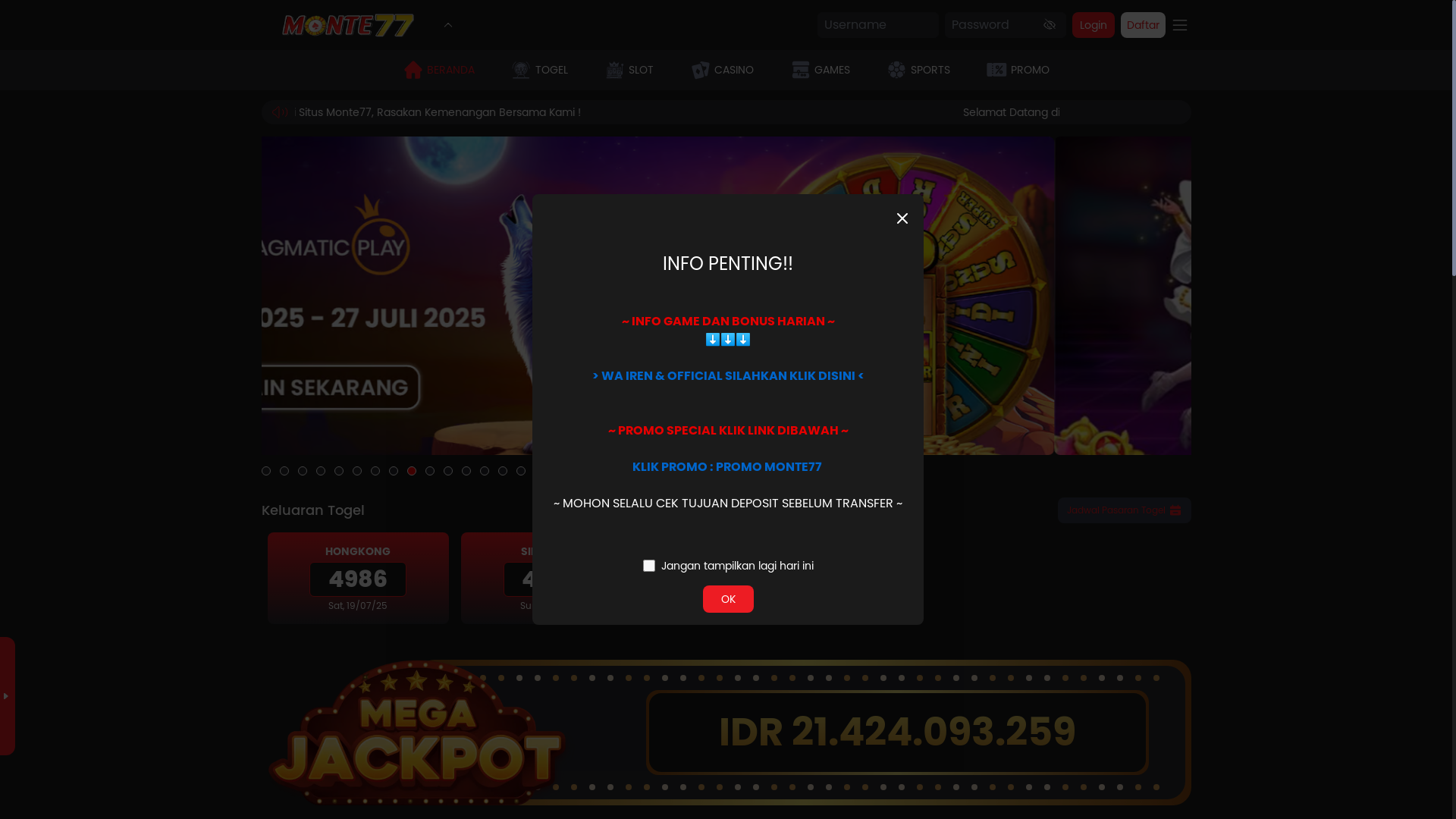 website screenshot of https://monte77velo.com/