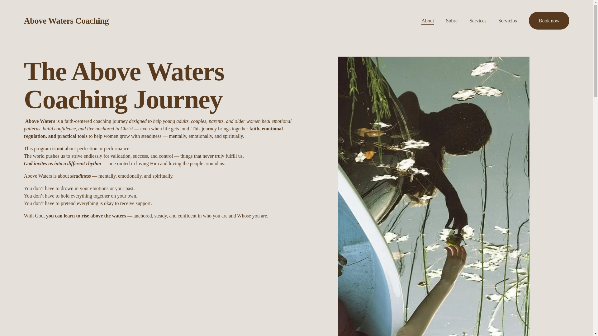 website screenshot of https://abovewaterscoaching.com/