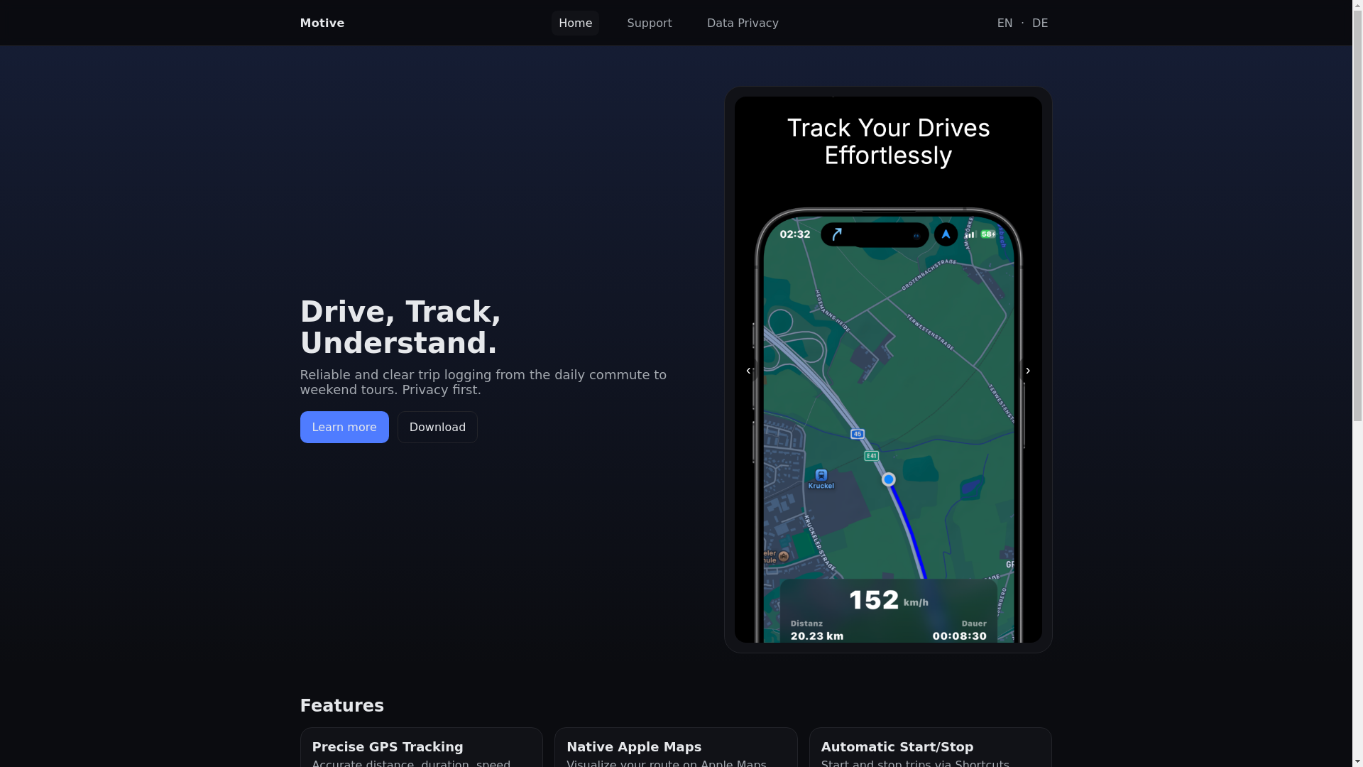 website screenshot of https://motiveappstudios.de/