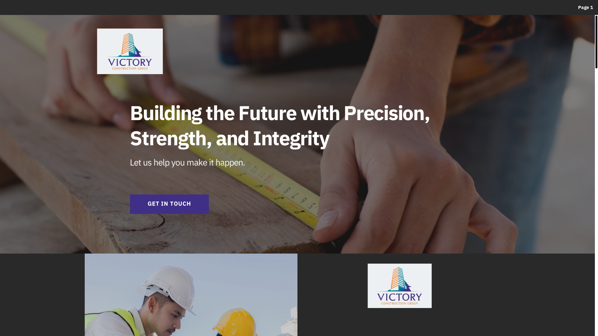 website screenshot of https://victoryconstruction-fie.com/