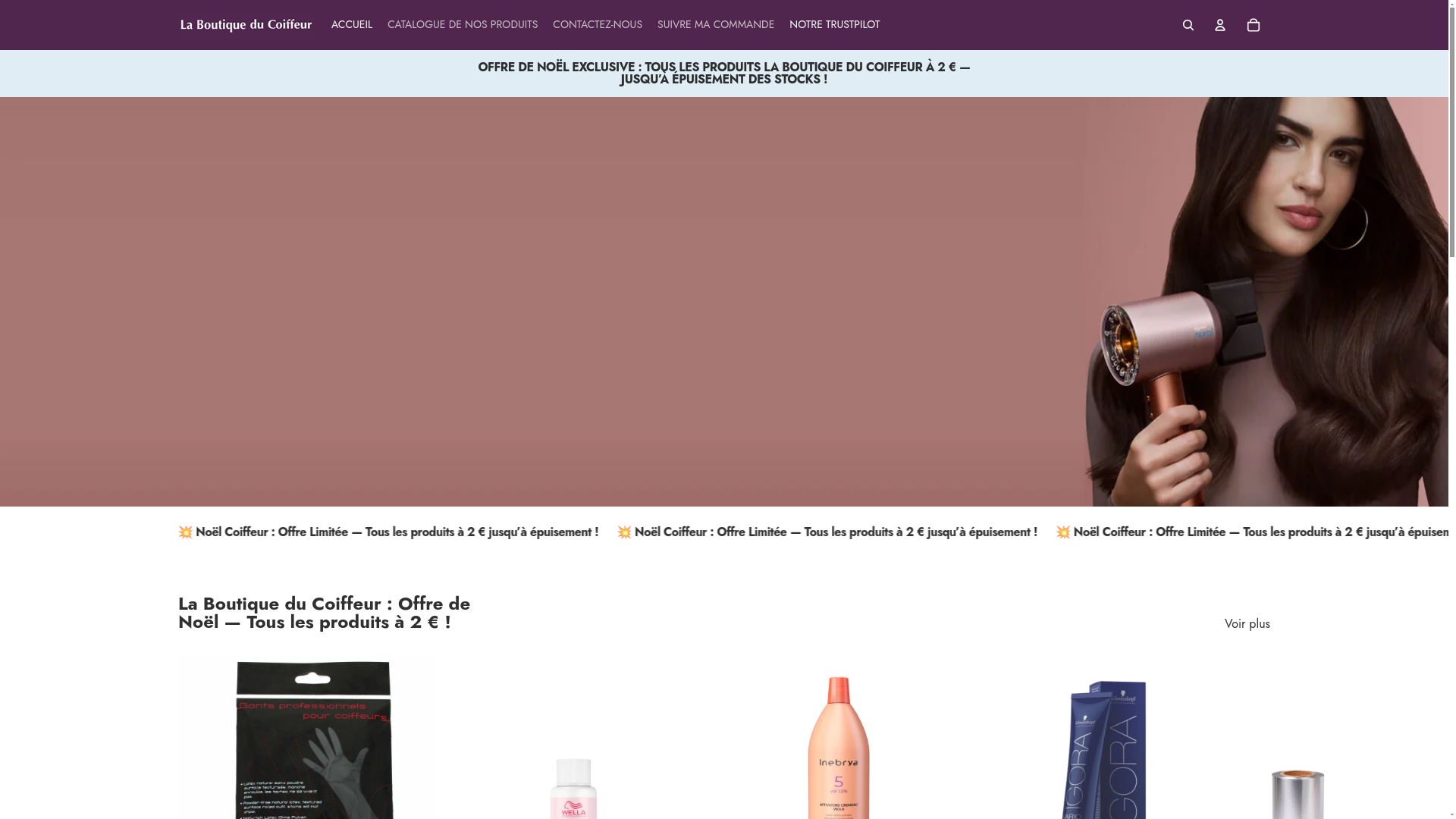 website screenshot of https://laboutiqueducoiffeur.store/