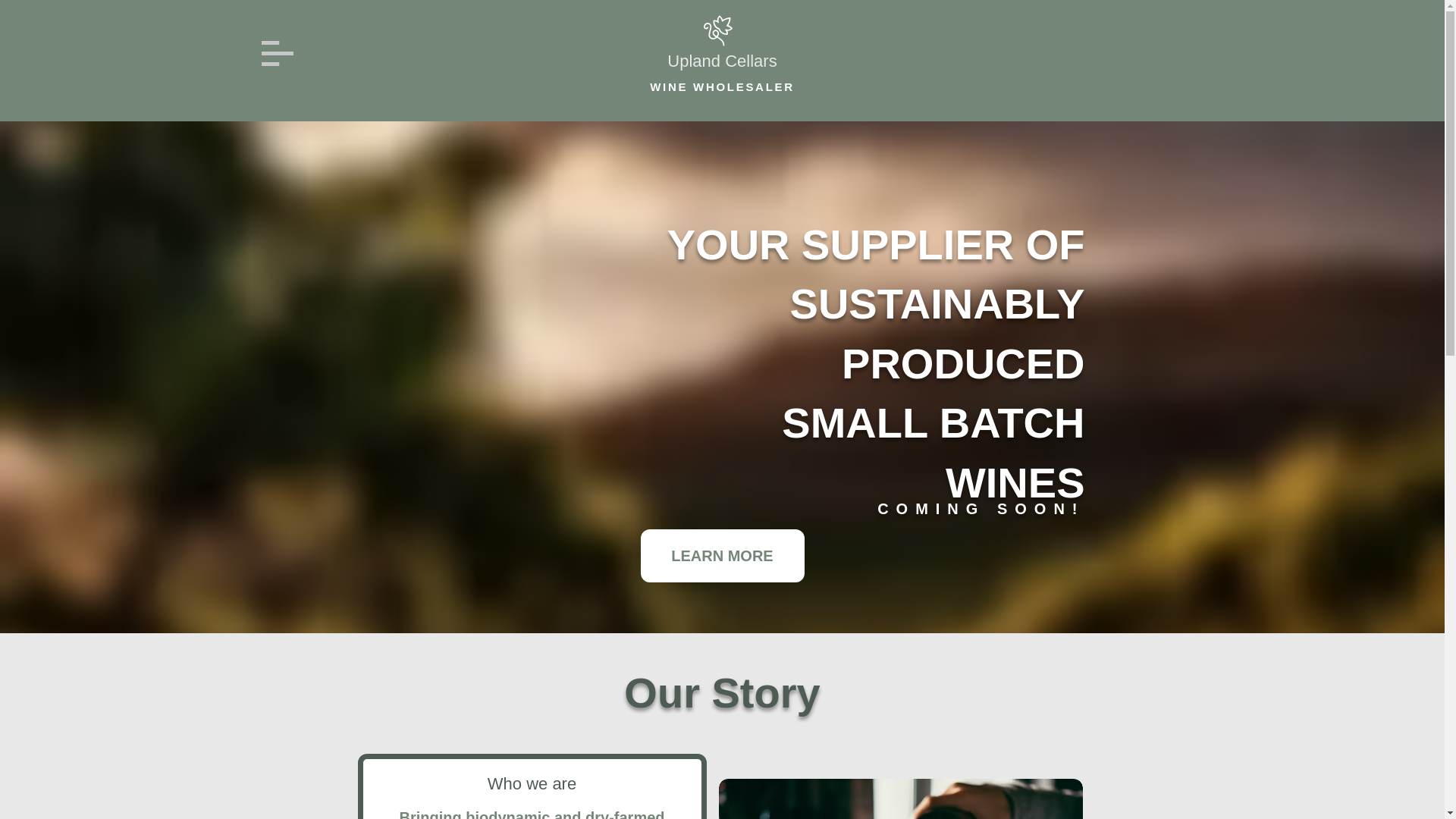 website screenshot of https://uplandcellars.com/