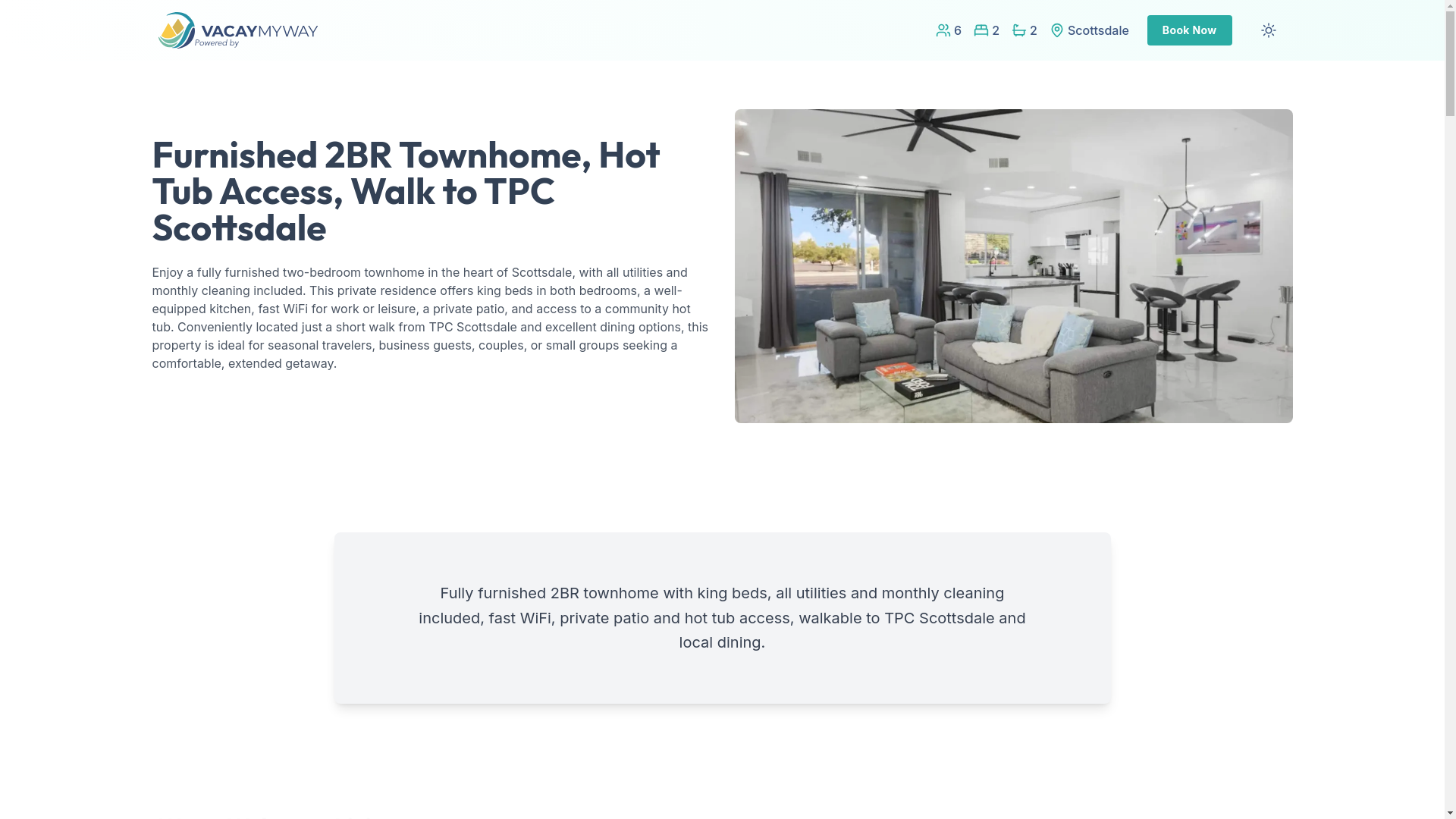 website screenshot of https://cozyscottsdale.holiday/
