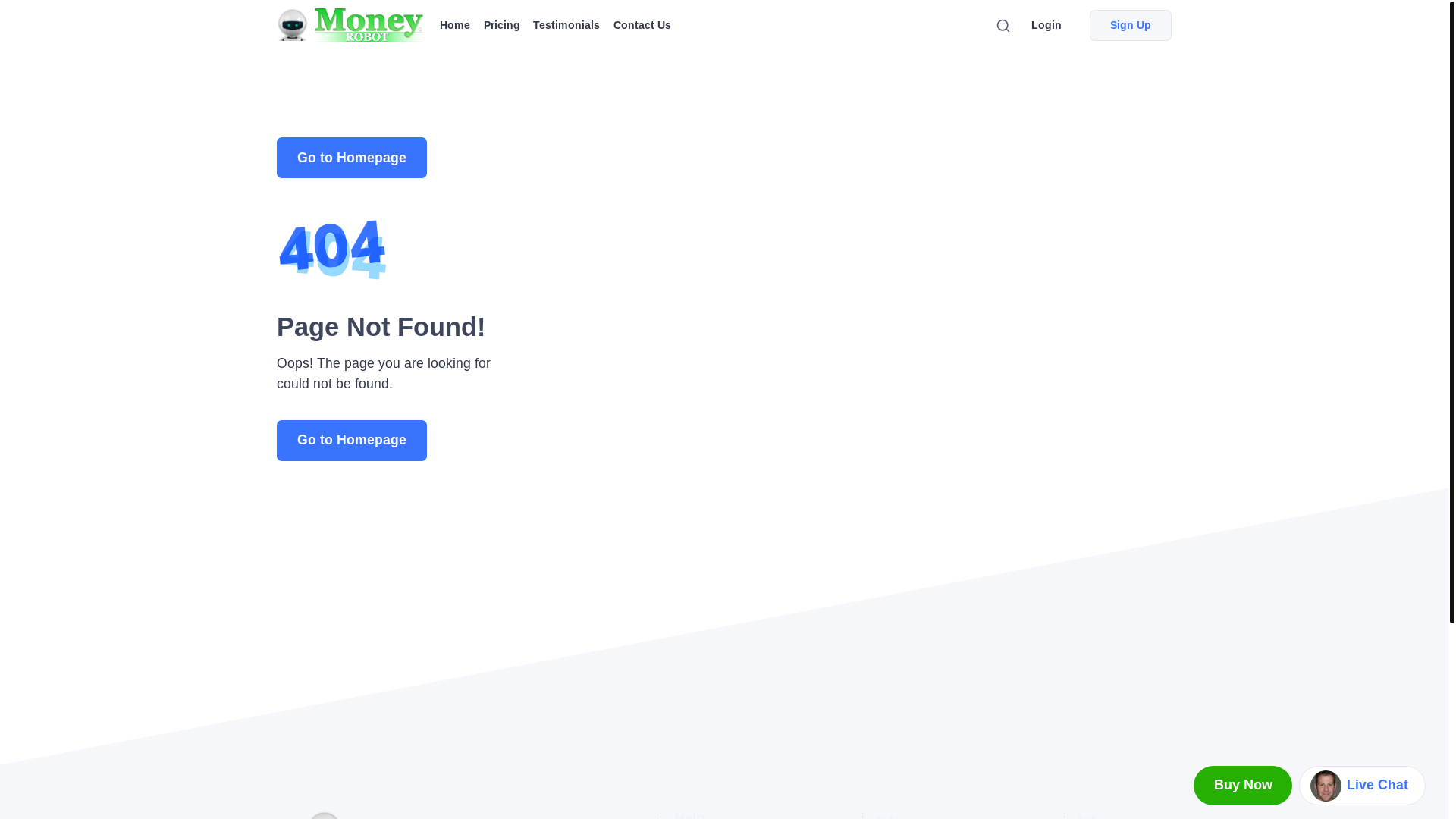 website screenshot of https://moneyrobot.com/profile-manager