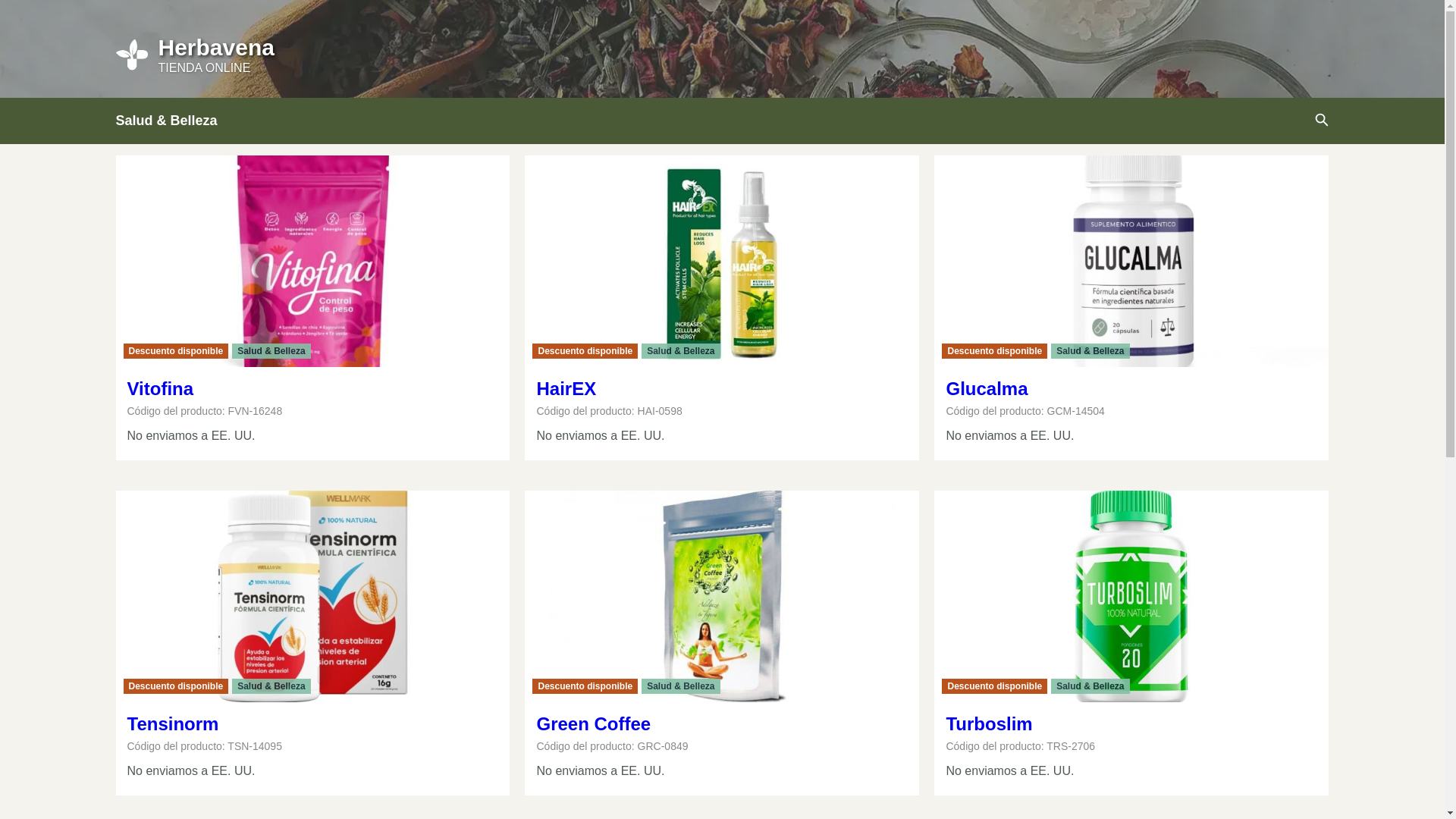 website screenshot of https://herbavena.com/