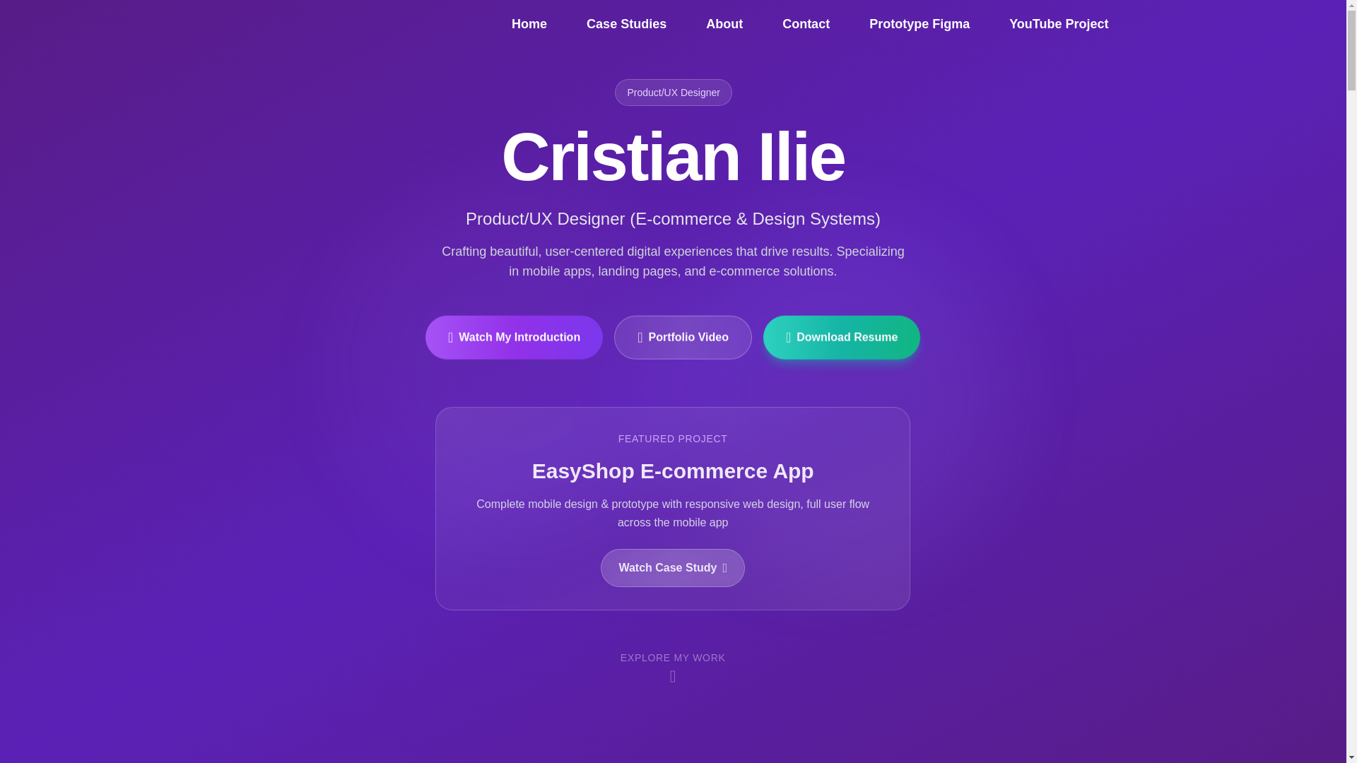 website screenshot of https://portfoliocristian-ilie.com/