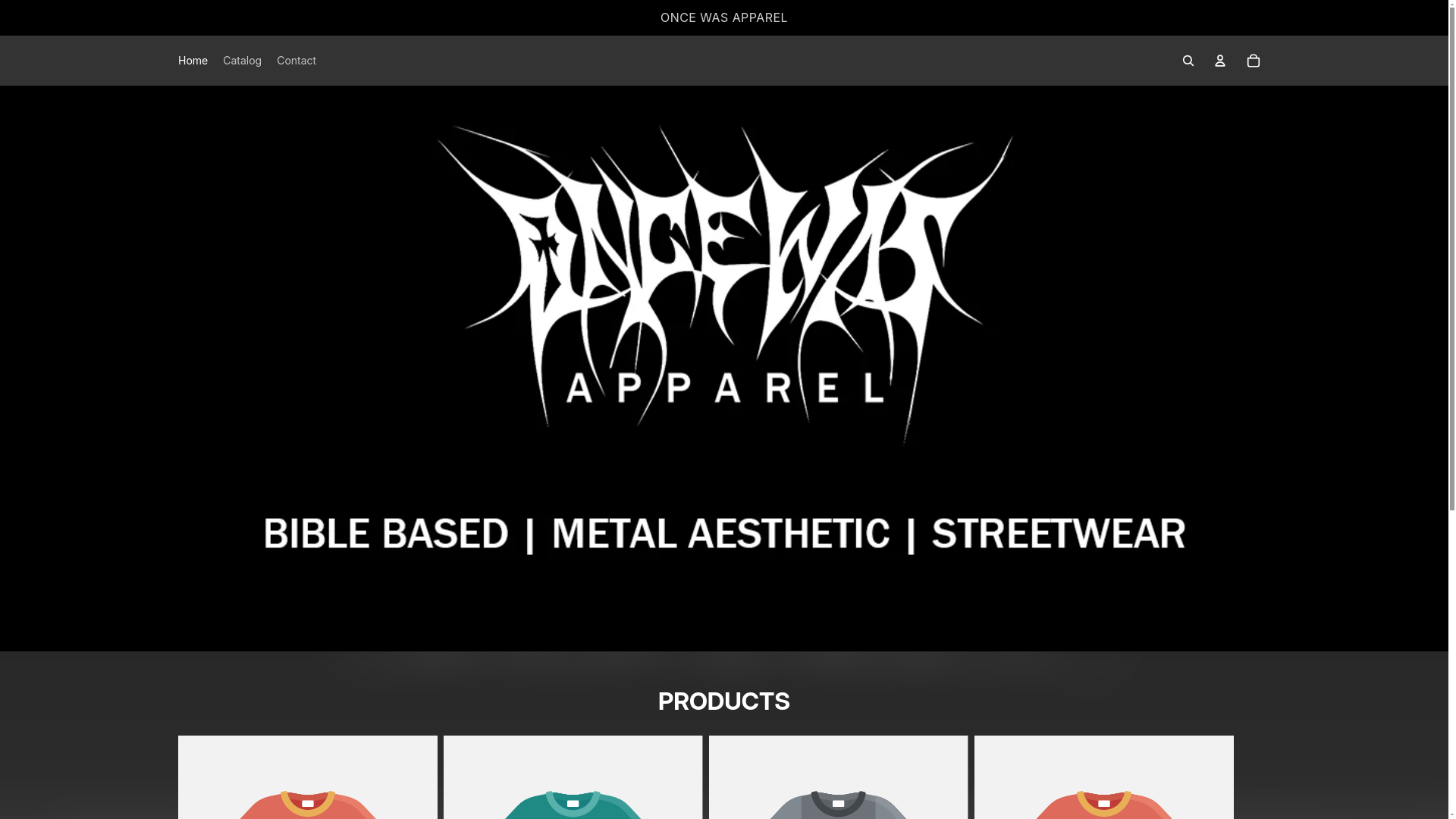 website screenshot of https://oncewasapparel.store/