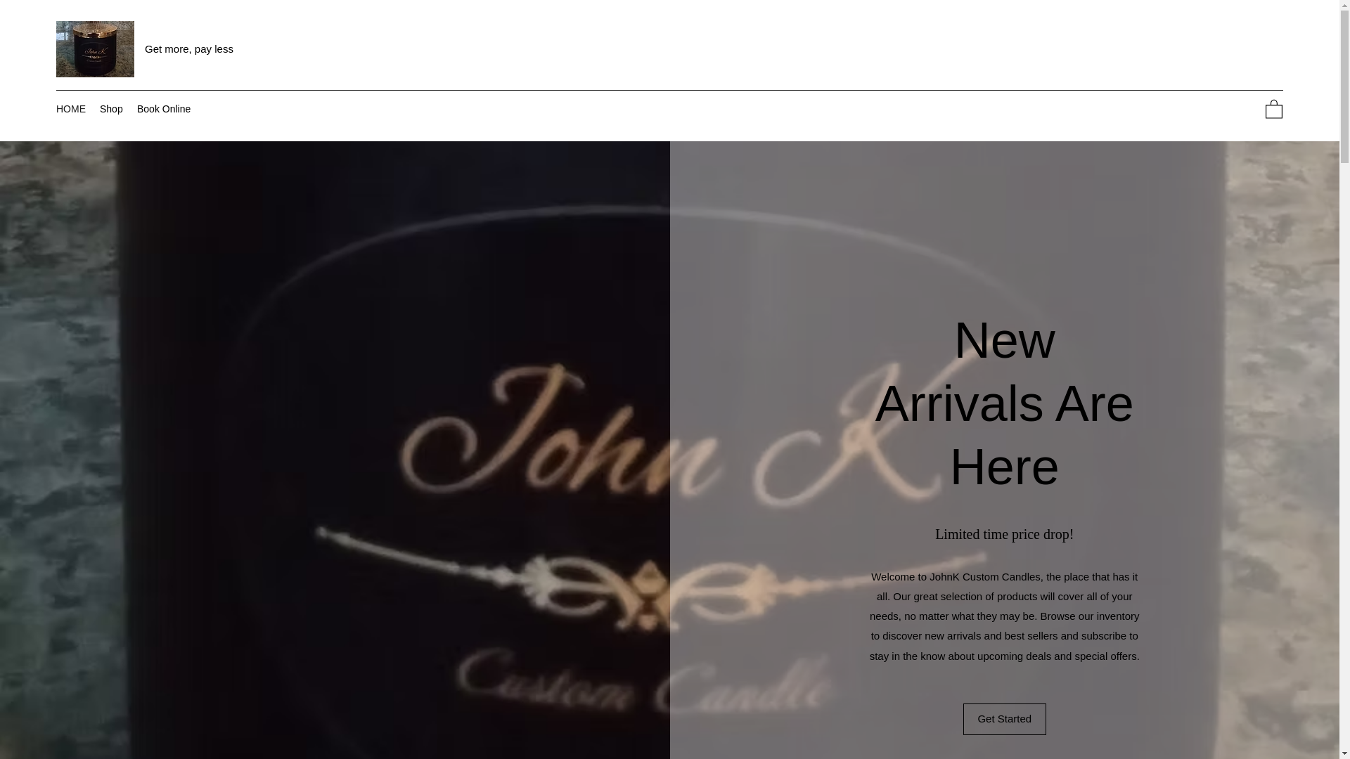 website screenshot of https://johnkcandles.net/