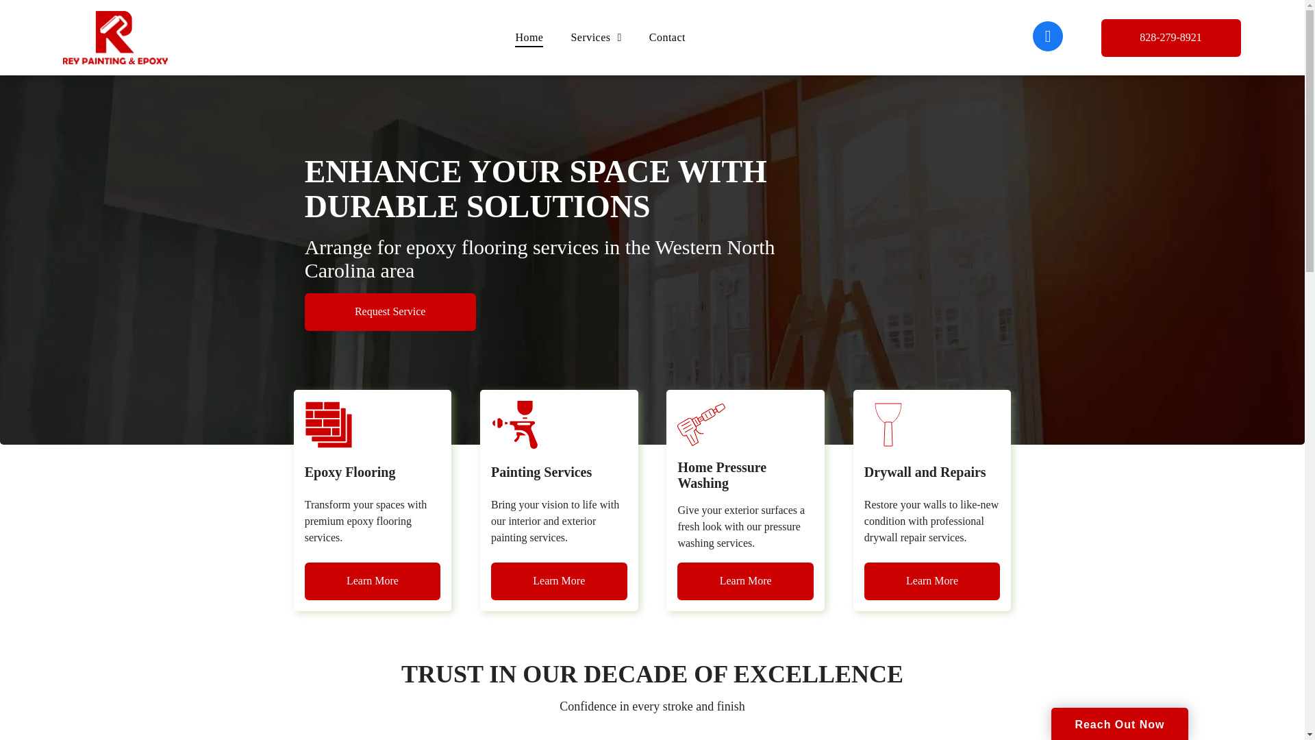 website screenshot of https://blueridgepaintingandepoxy.net/