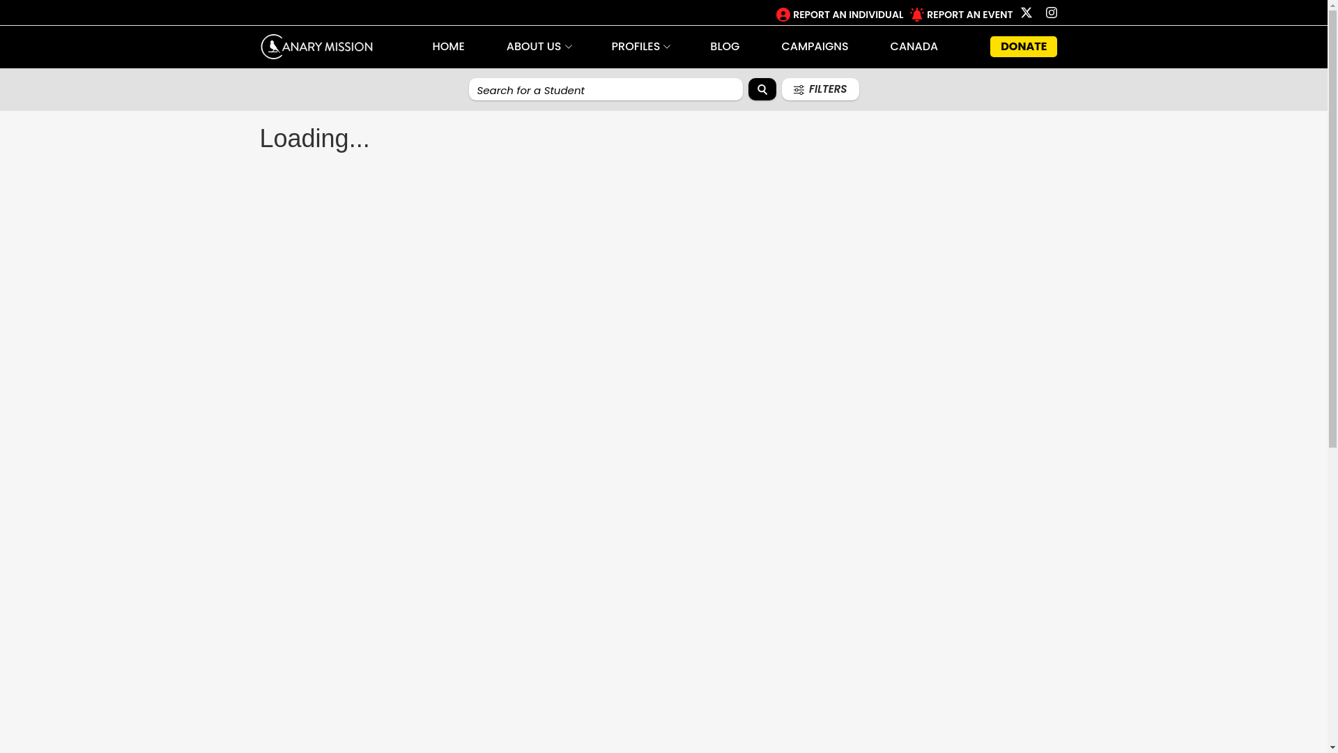 website screenshot of https://canarymission.org/