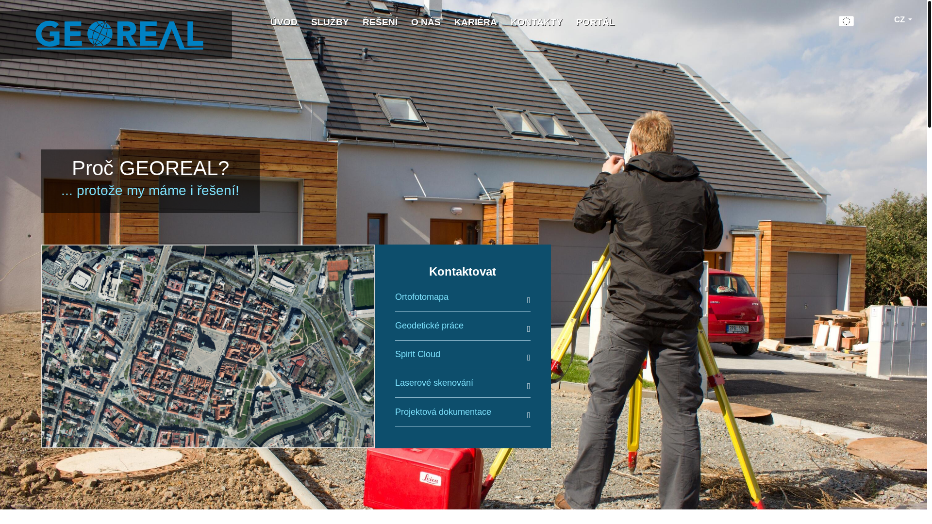 website screenshot of https://georeal.cz/