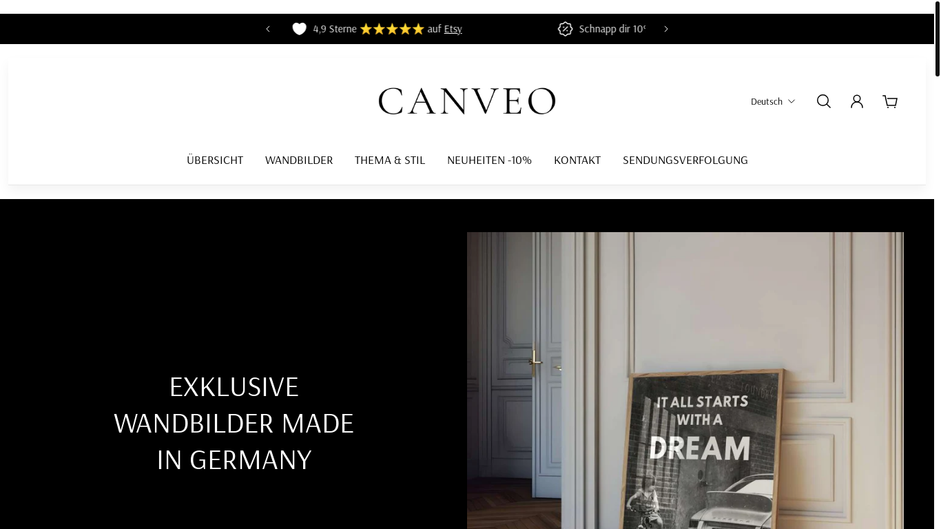 website screenshot of https://canveo.de/