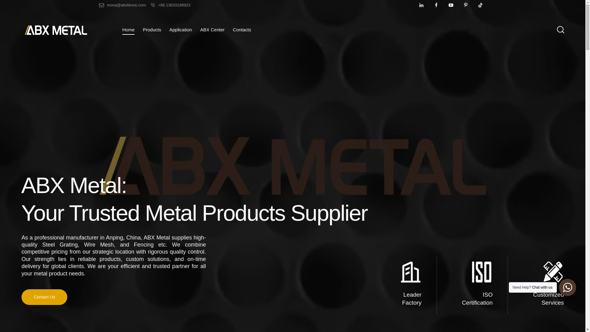 website screenshot of https://abxmetal.ae/
