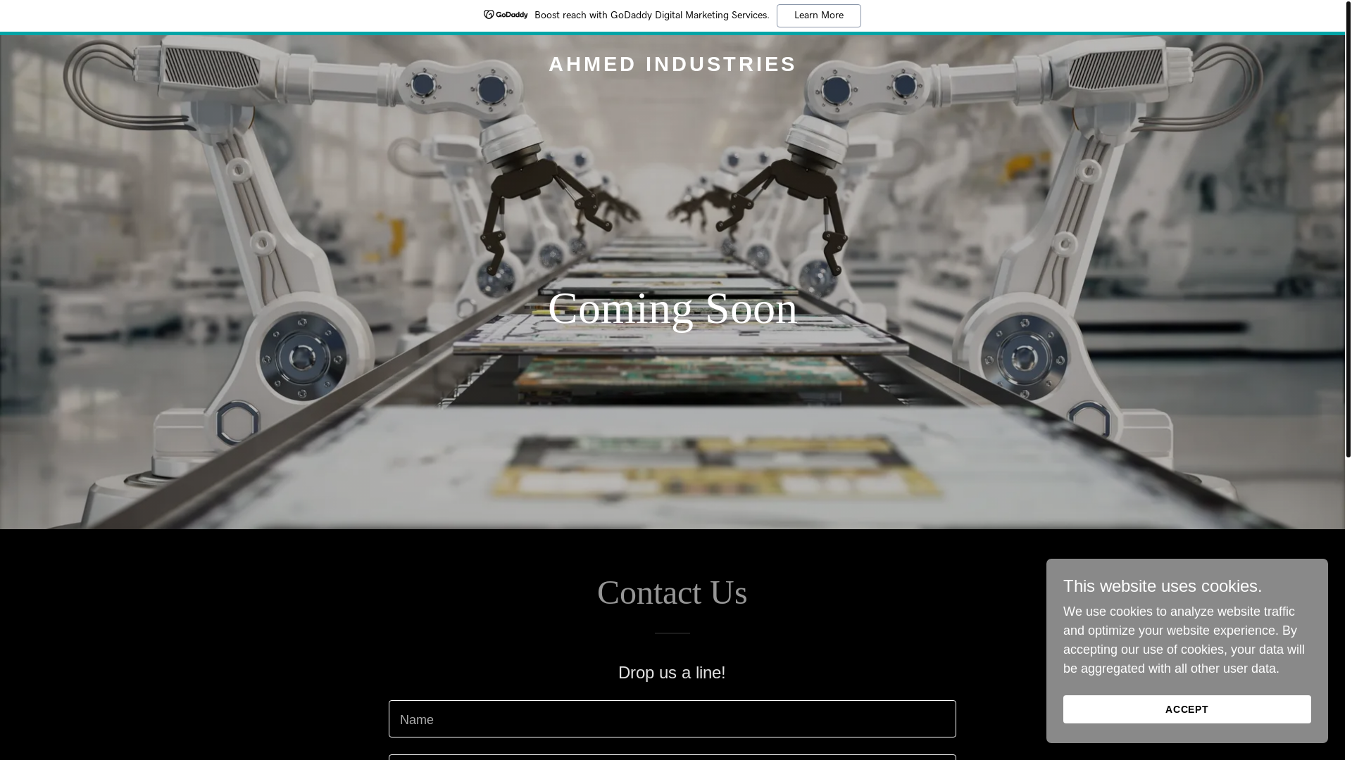 website screenshot of https://ahmedindustries.us/