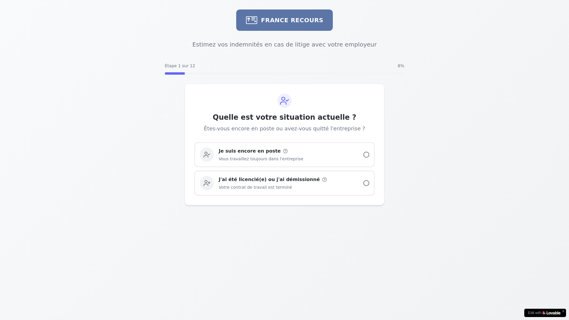 website screenshot of https://france-recours.fr/