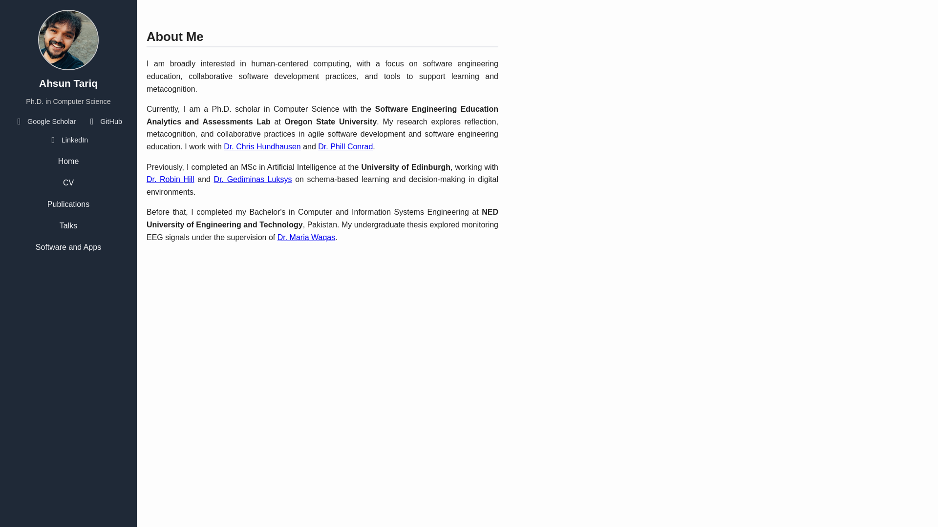 website screenshot of https://ahsun-tariq.pages.dev/