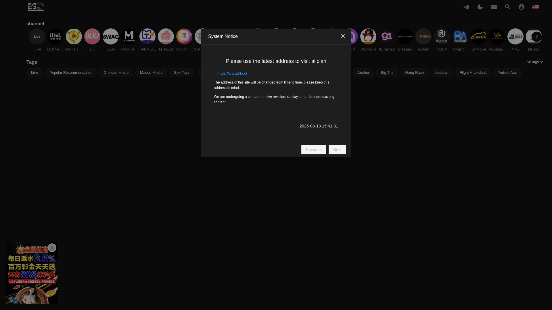 website screenshot of https://tyko19.cc/
