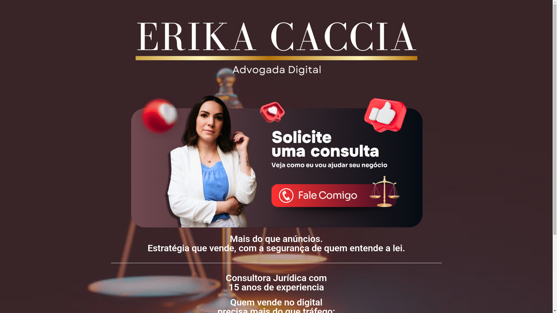 website screenshot of https://erikacaccia.com.br/