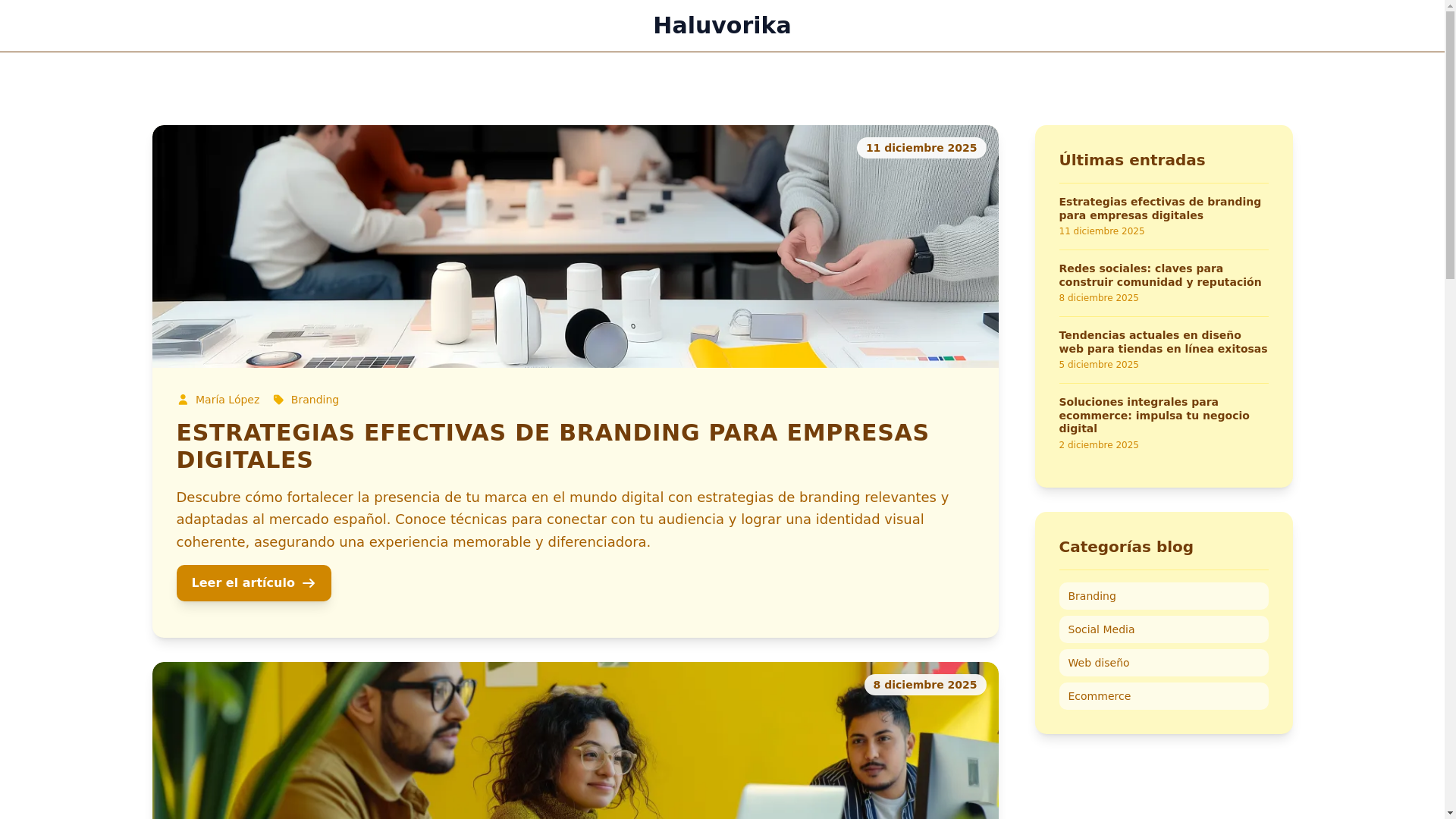 website screenshot of https://haluvorika.com/