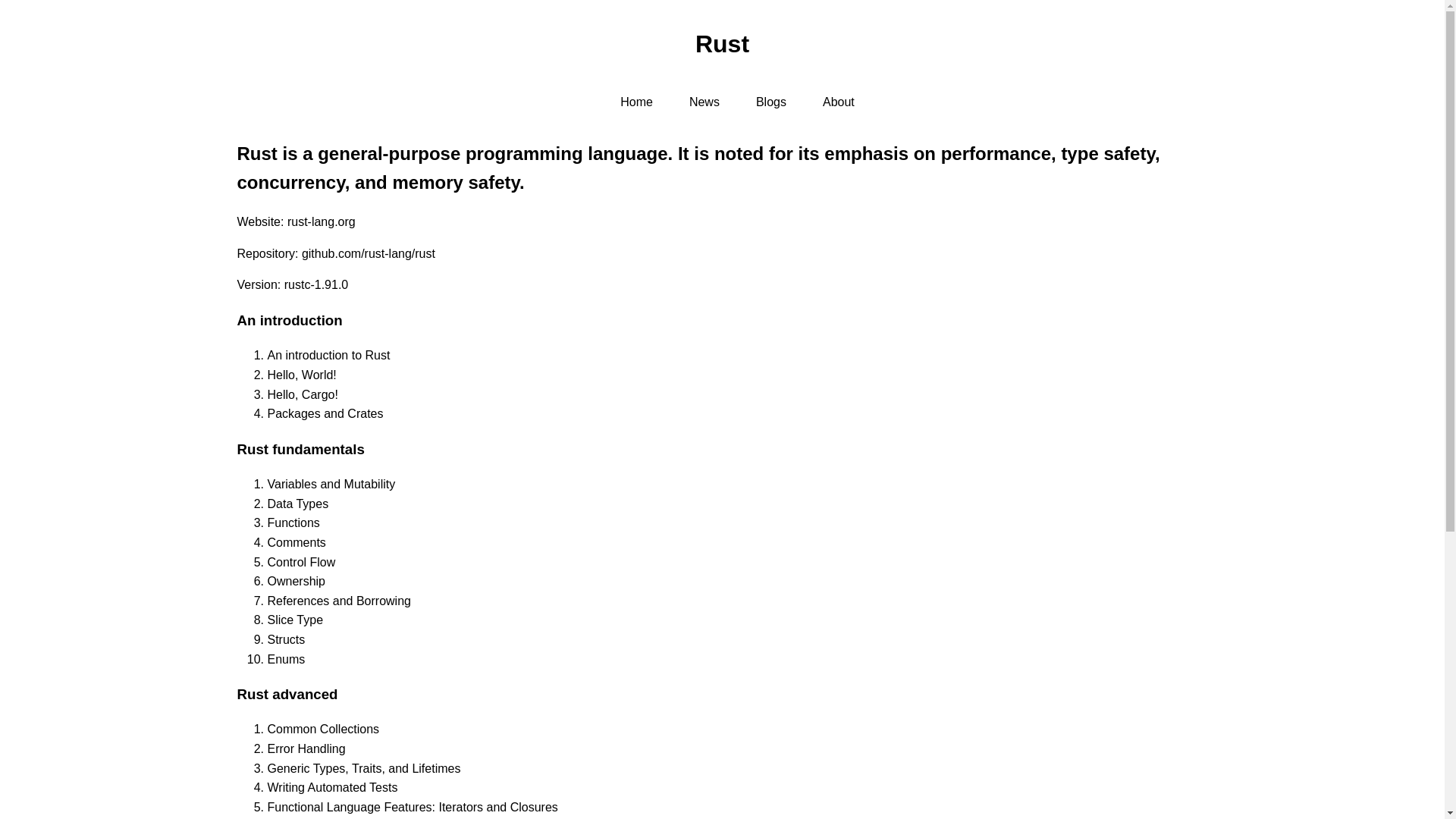 website screenshot of https://tnrust.pages.dev/