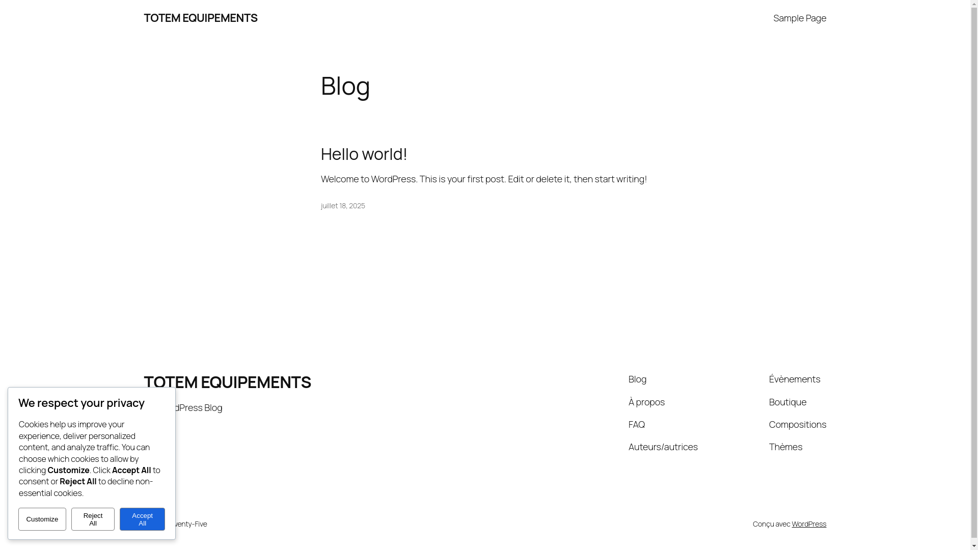 website screenshot of https://totemequipements.ma/