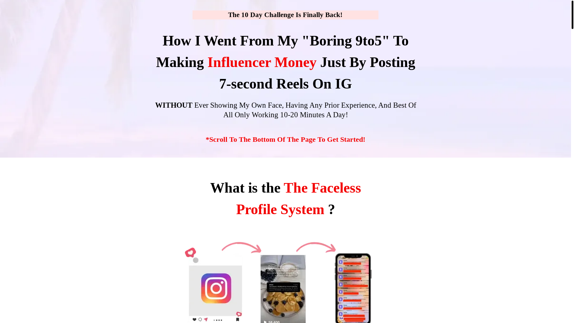 website screenshot of https://thefacelesswealthdream.com/