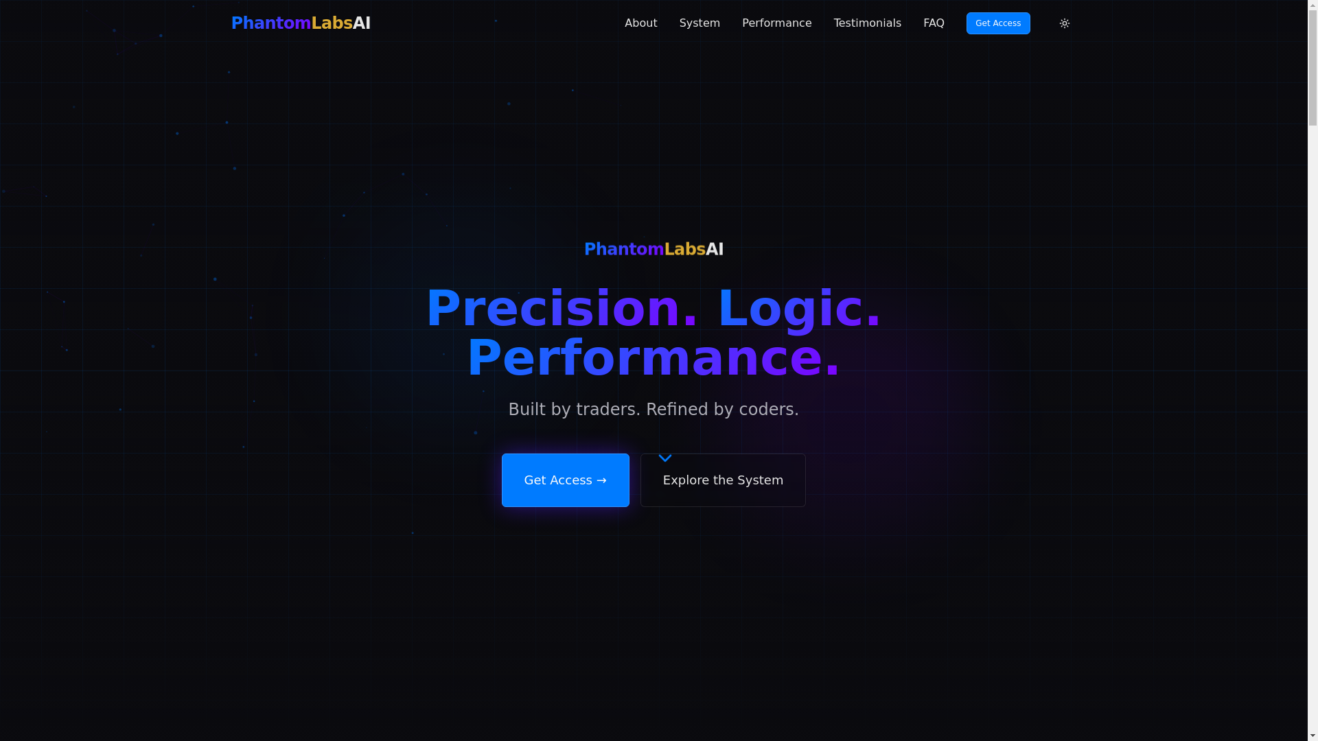 website screenshot of https://phantomlabsai.com/
