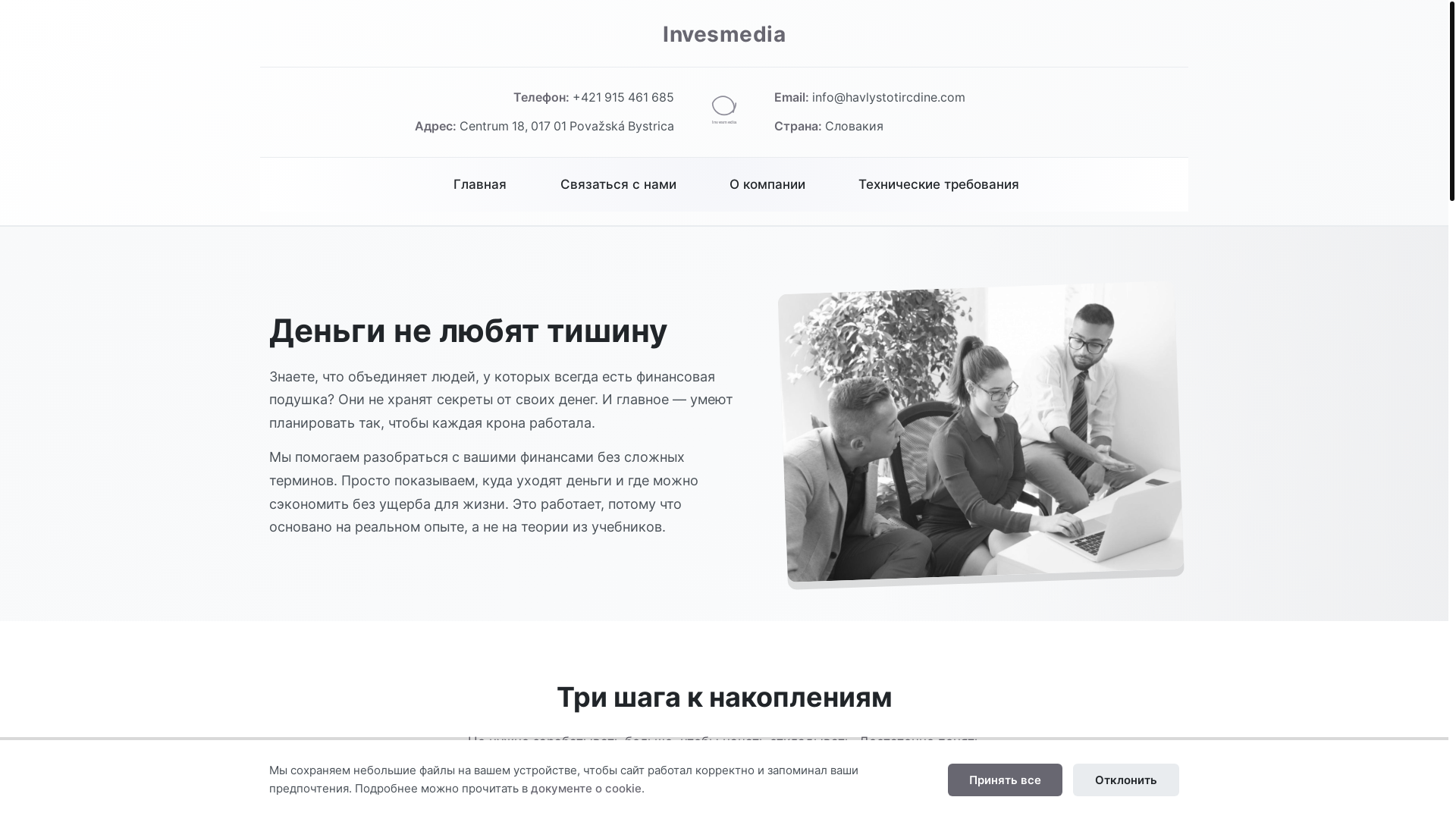 website screenshot of https://invesmedia.info/