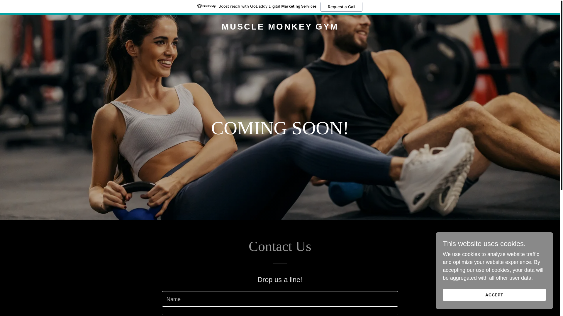 website screenshot of https://musclemonkeygym.com/