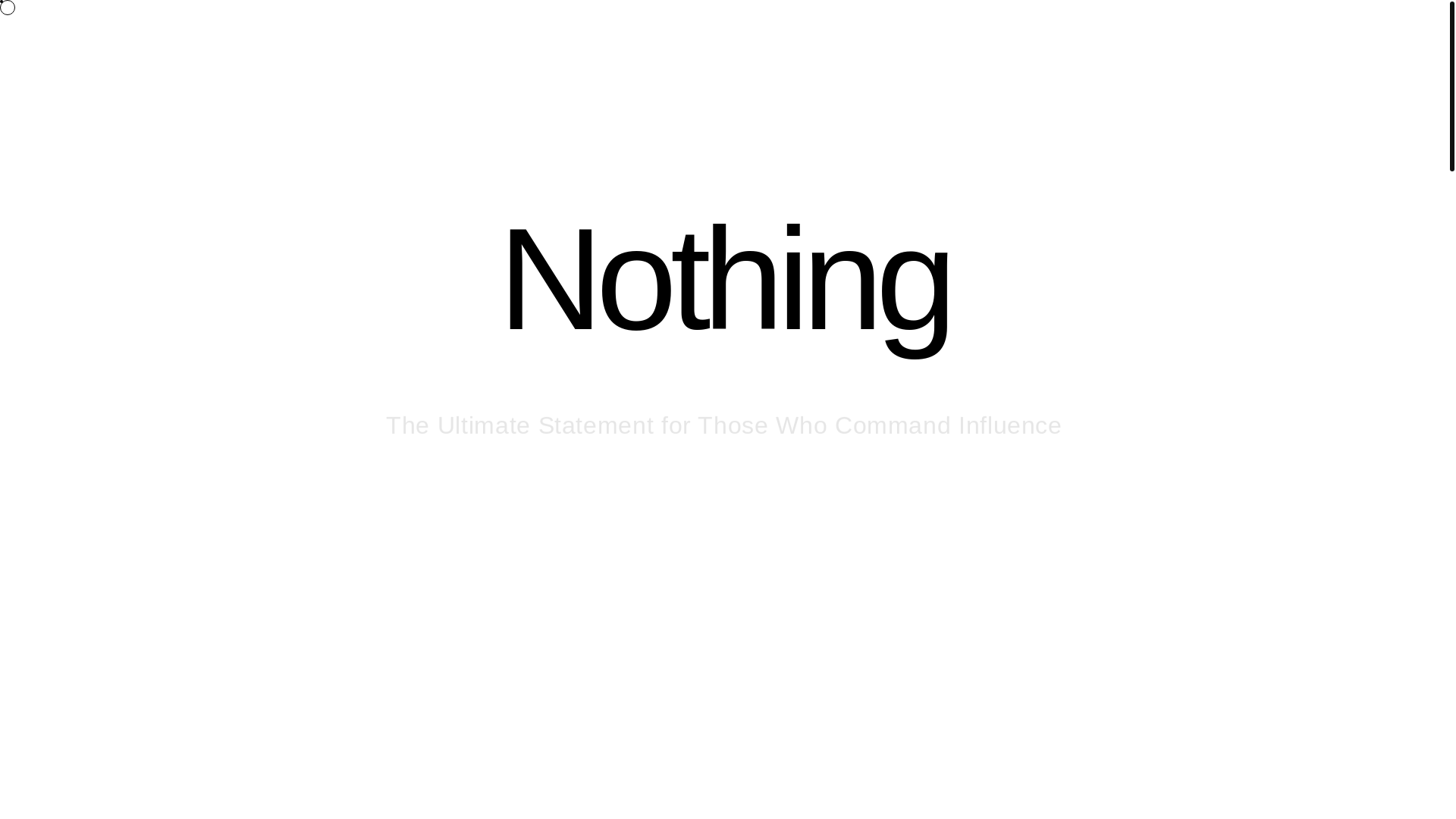 website screenshot of https://nothing.luxury/