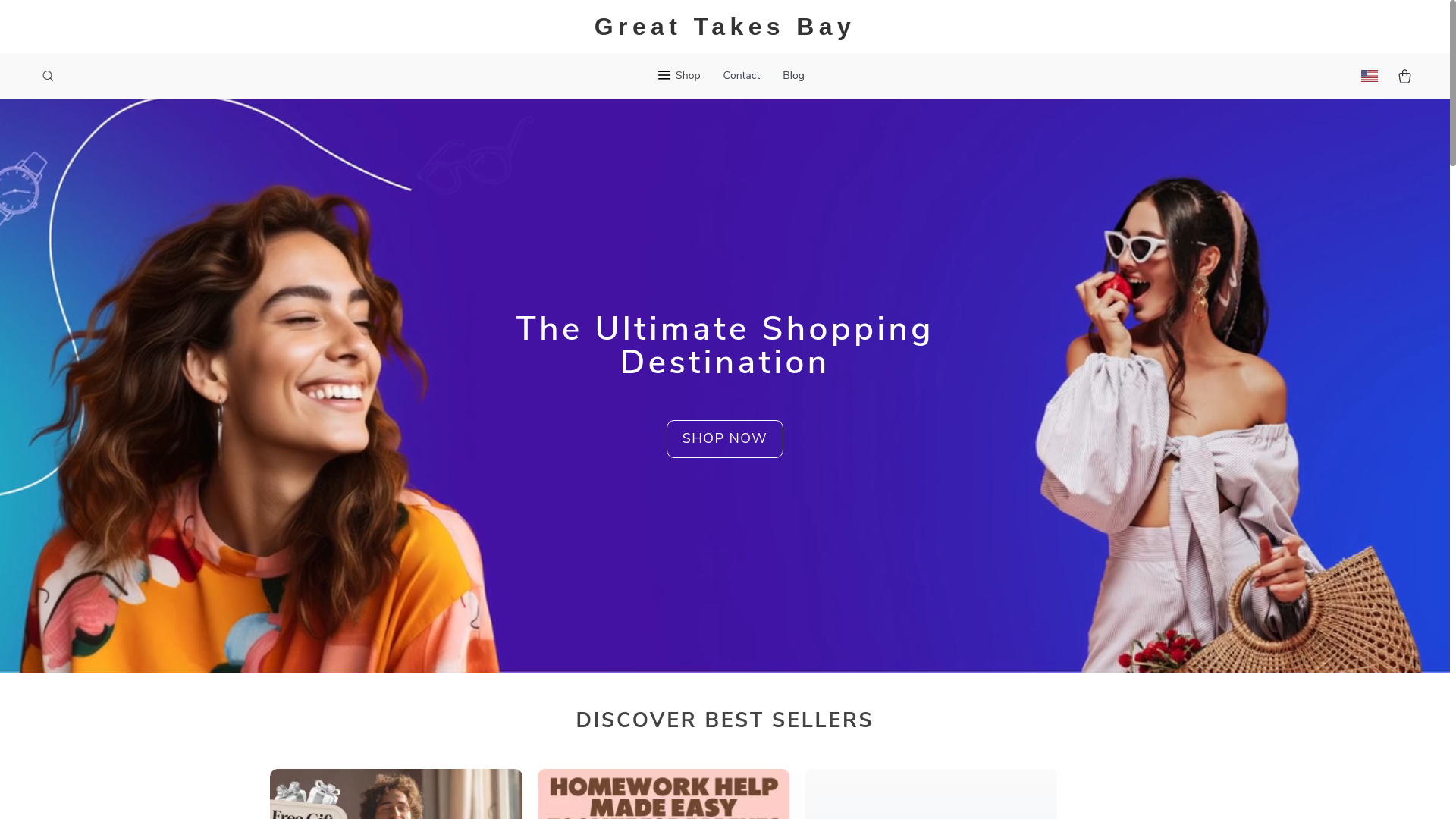 website screenshot of https://greattakesbay.shop/