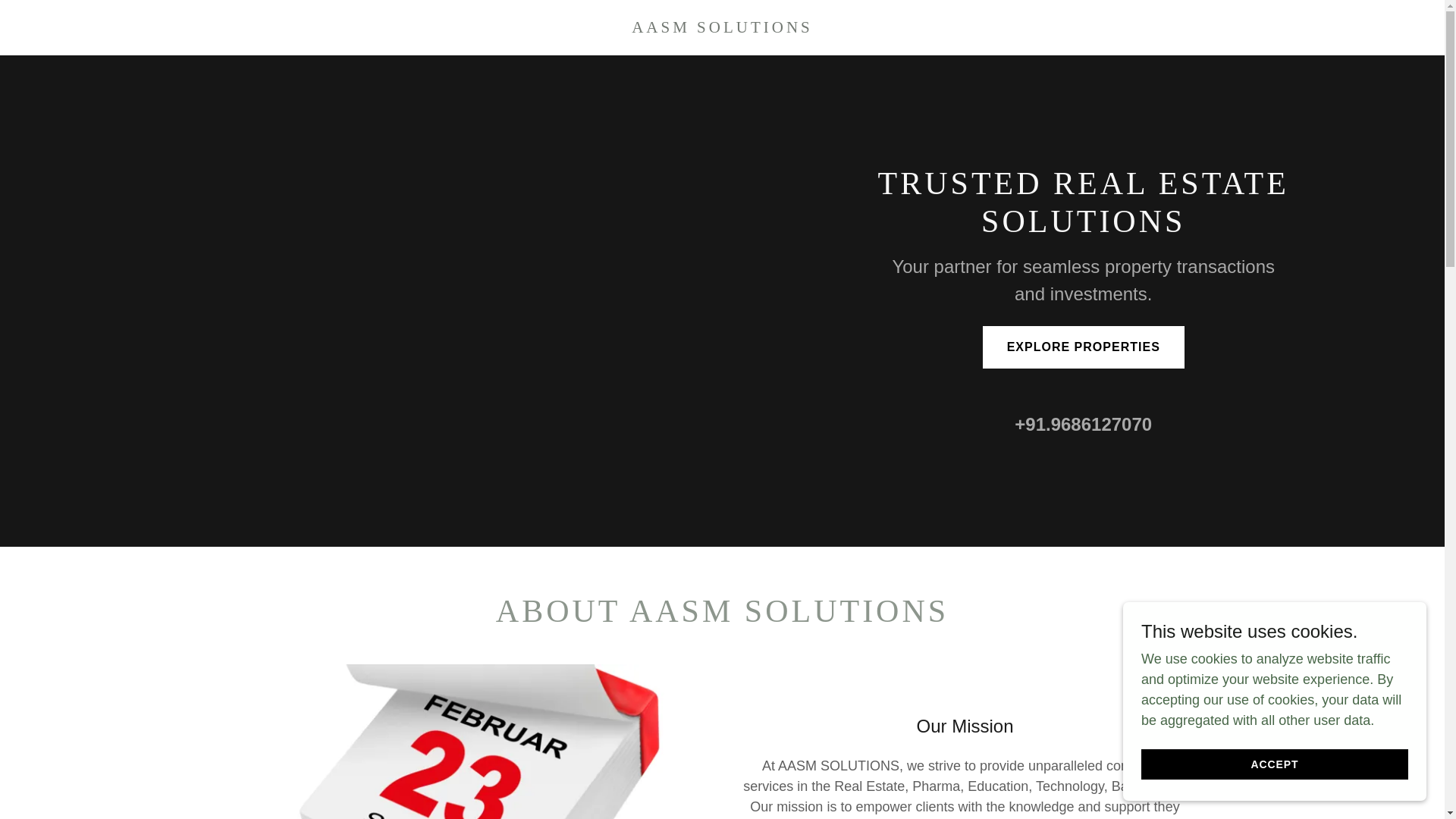 website screenshot of https://aasmsolutions.com/
