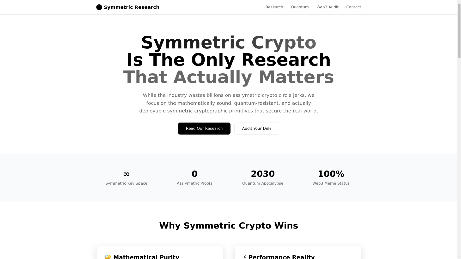 website screenshot of https://symmetric.re/