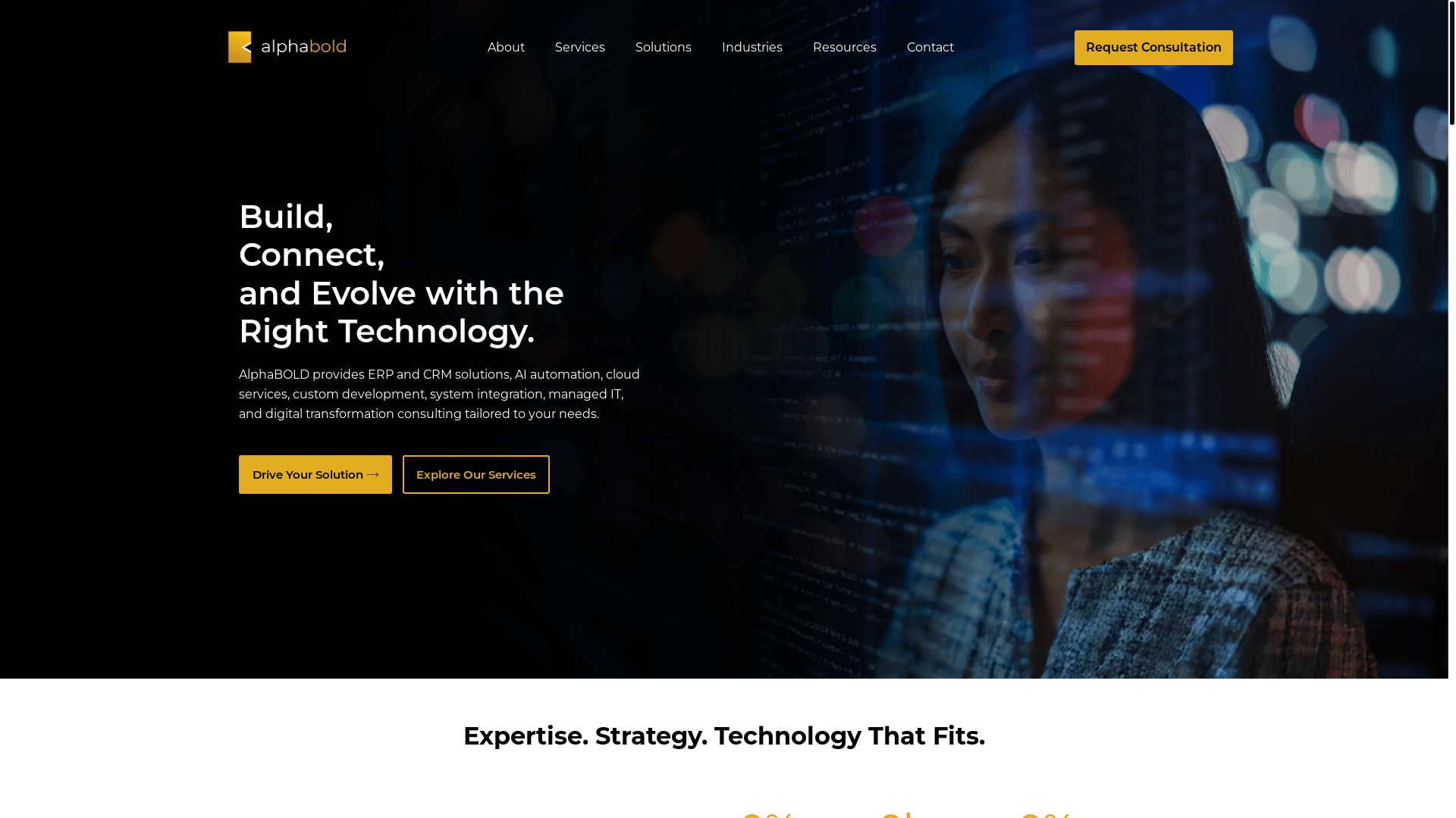 website screenshot of https://teamalphabold.com/
