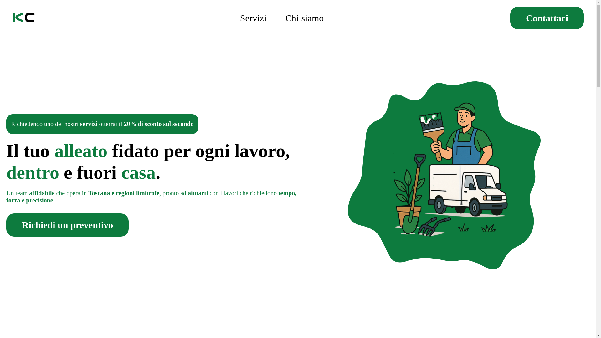 website screenshot of https://kcservizicasa.it/
