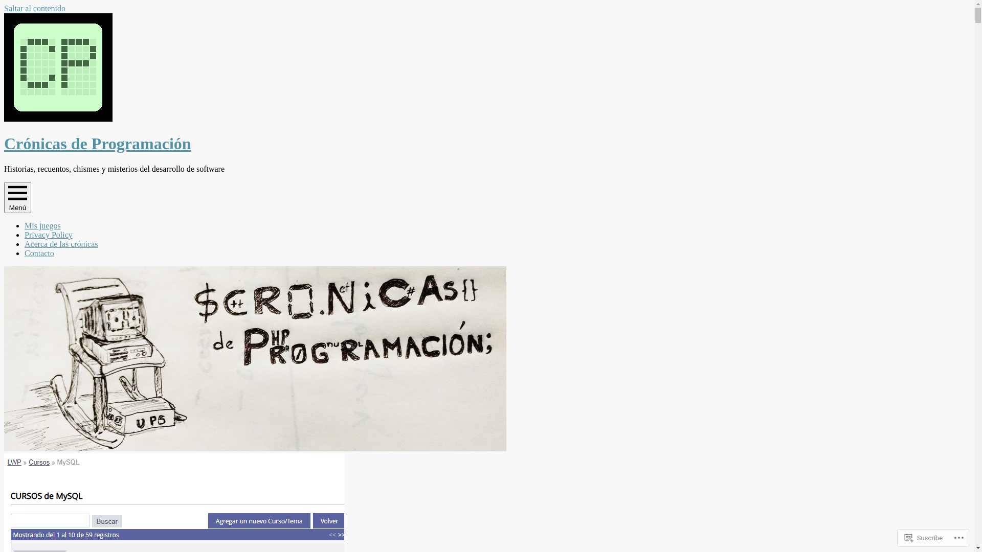 website screenshot of https://cronicasdeprogramacion.net/