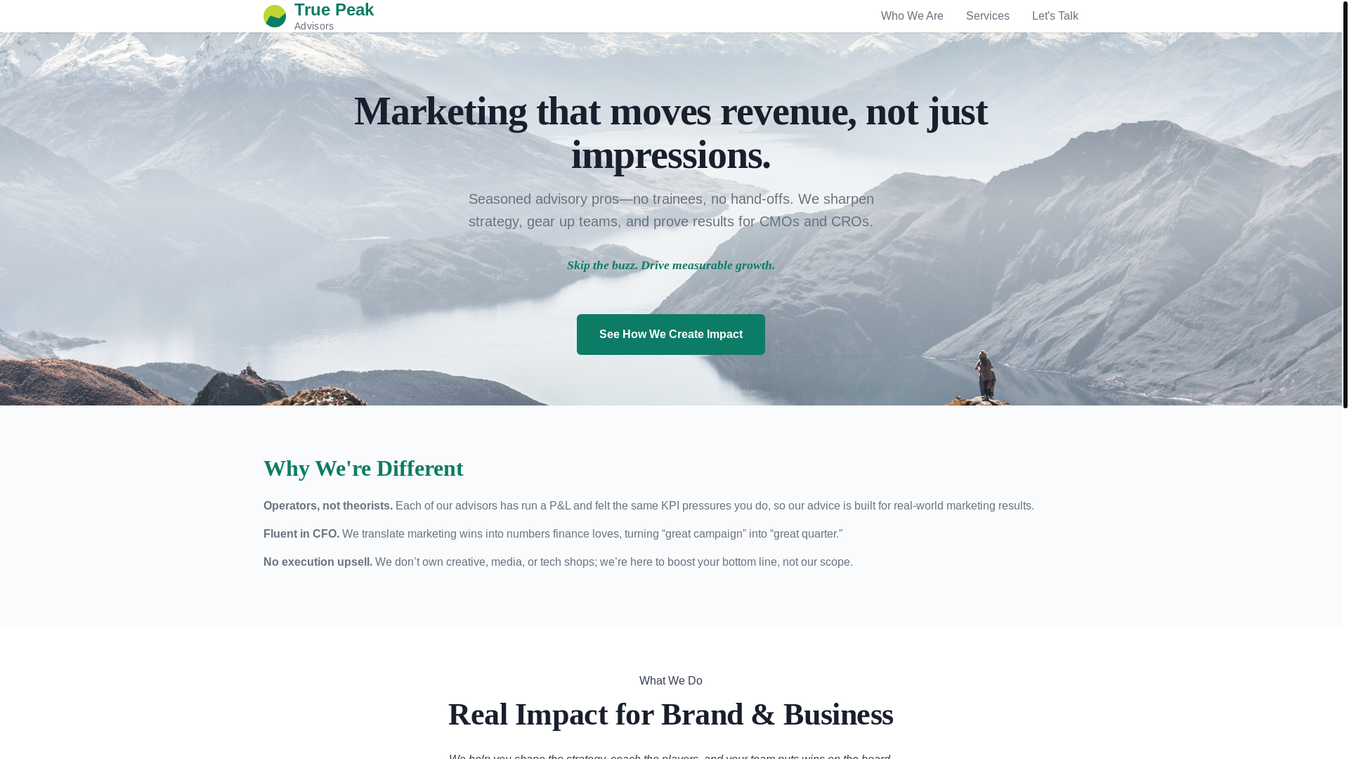 website screenshot of https://truepeakadvisors.pages.dev/
