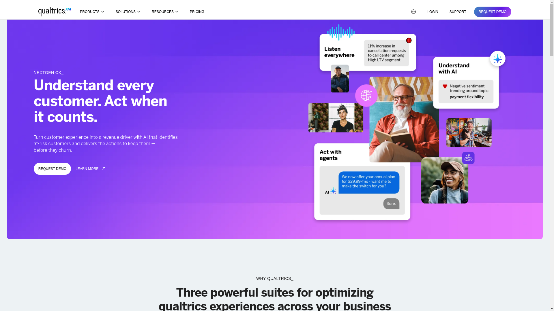 website screenshot of https://www.qualtrics.com/