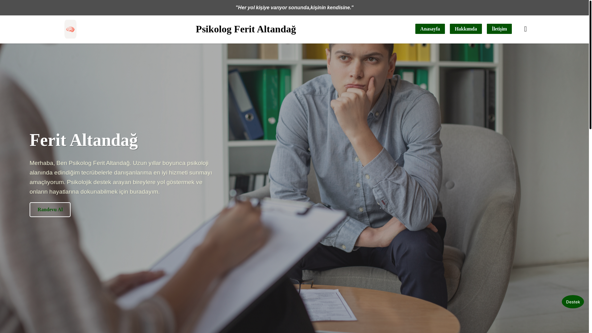 website screenshot of https://psikologferitaltandag.com.tr/