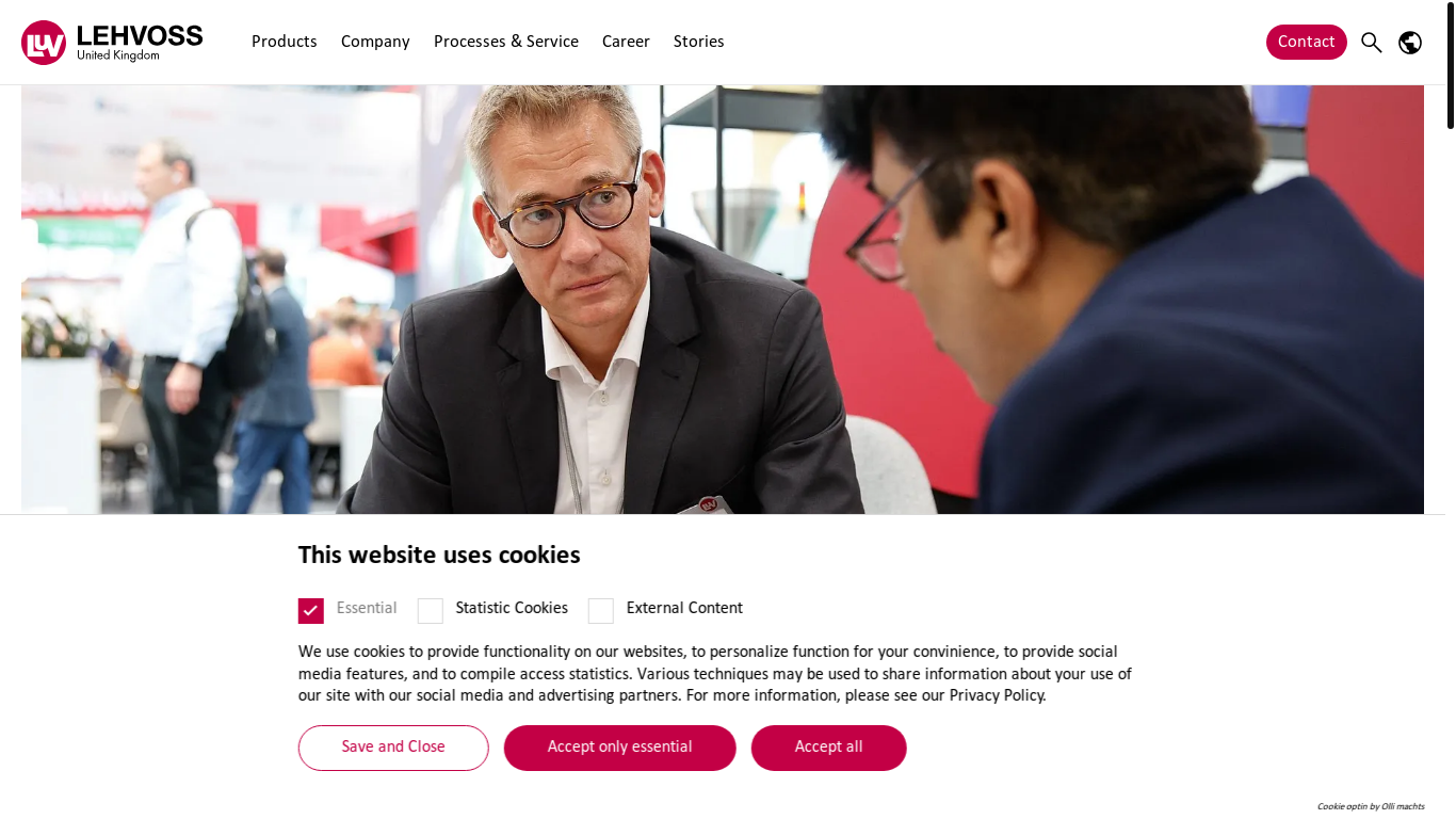 website screenshot of https://lehvoss.co.uk/