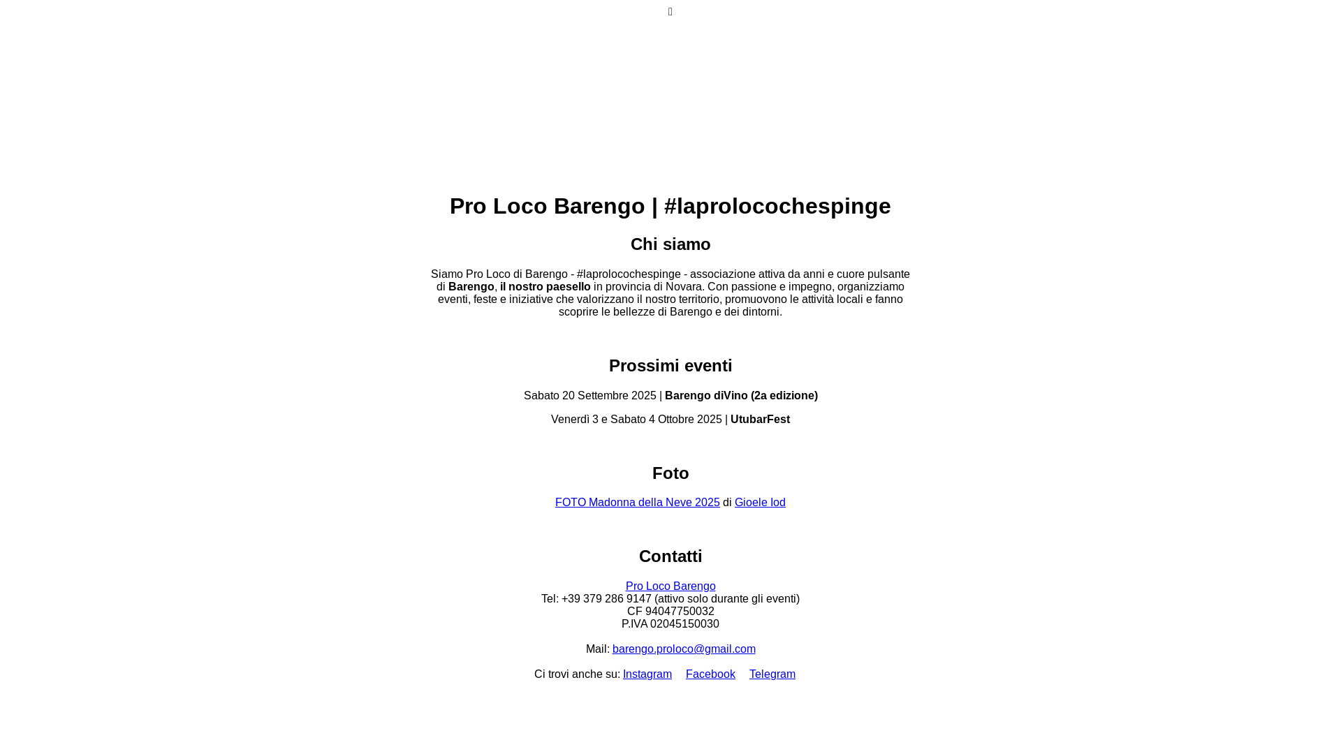 website screenshot of https://prolocobarengo.it/