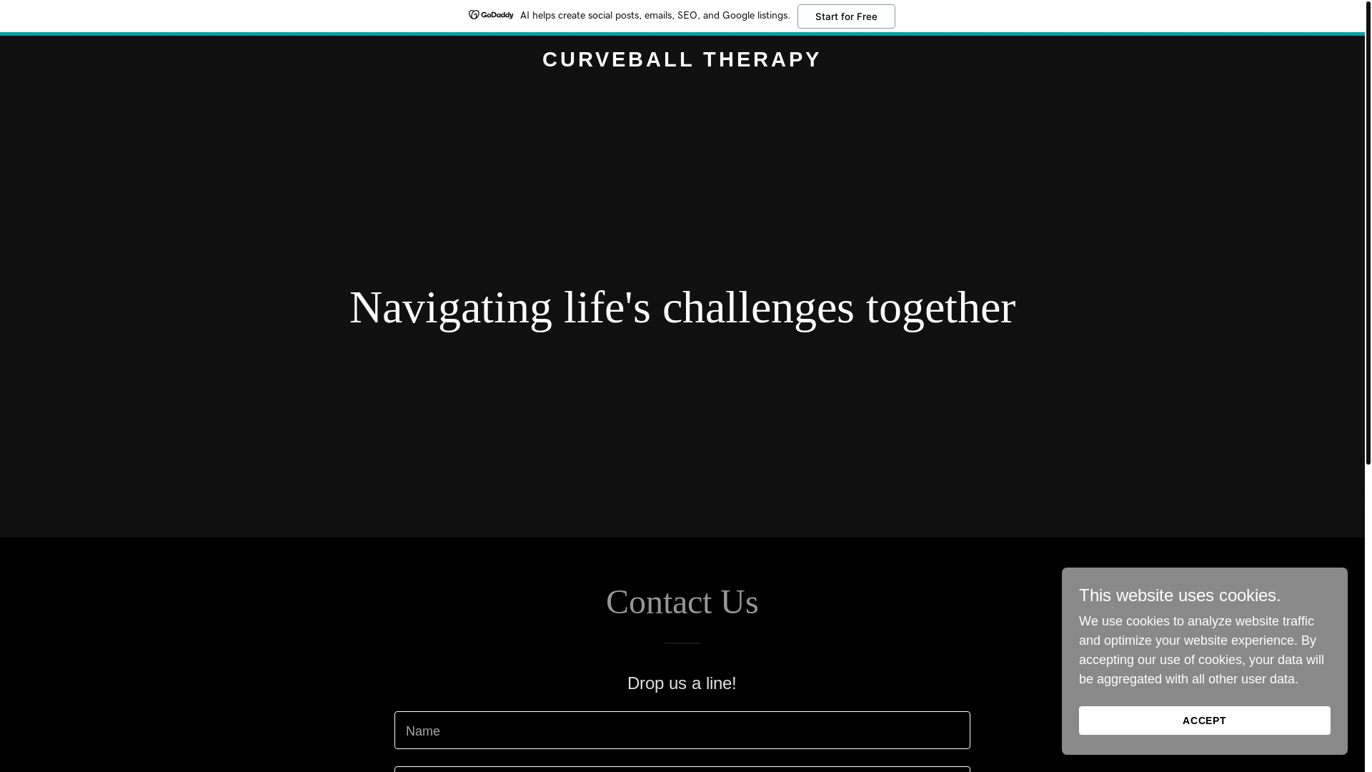 website screenshot of https://curveballtherapy.com/