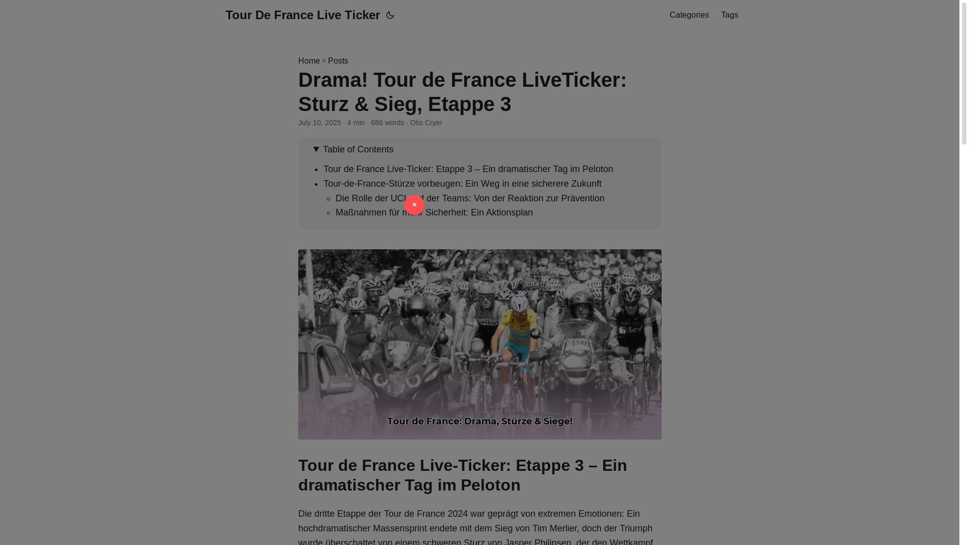website screenshot of https://tour-de-france-live-ticker.pages.dev/