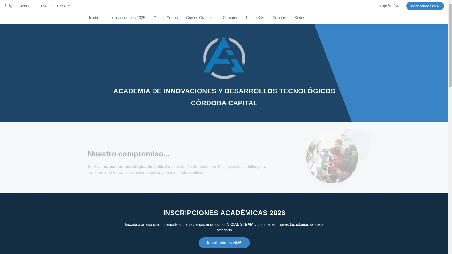 website screenshot of https://academiasindeteccordoba.com/